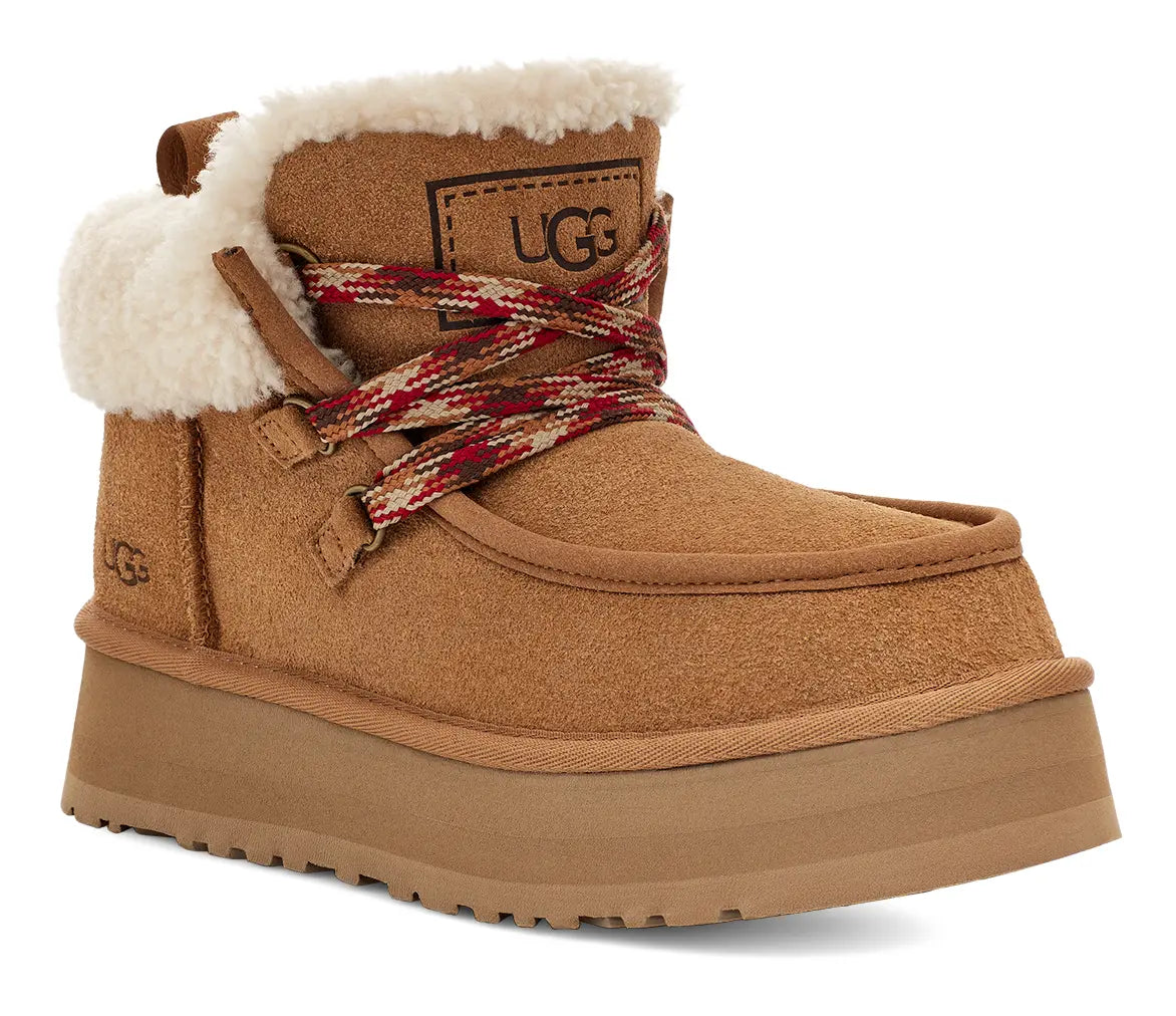 UGG Funkarra Cabin Cuff – Cozy Platform Shoe with Sheepskin Lining  CHESTNUT-10  UGG