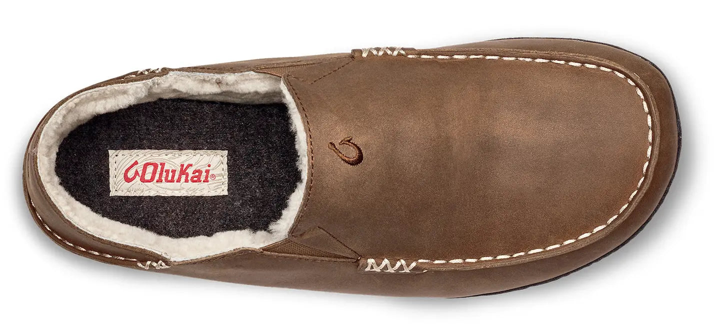 Men’s OluKai Moloā Slipper – Premium Leather Comfort & Island-Inspired Style OLUKAI