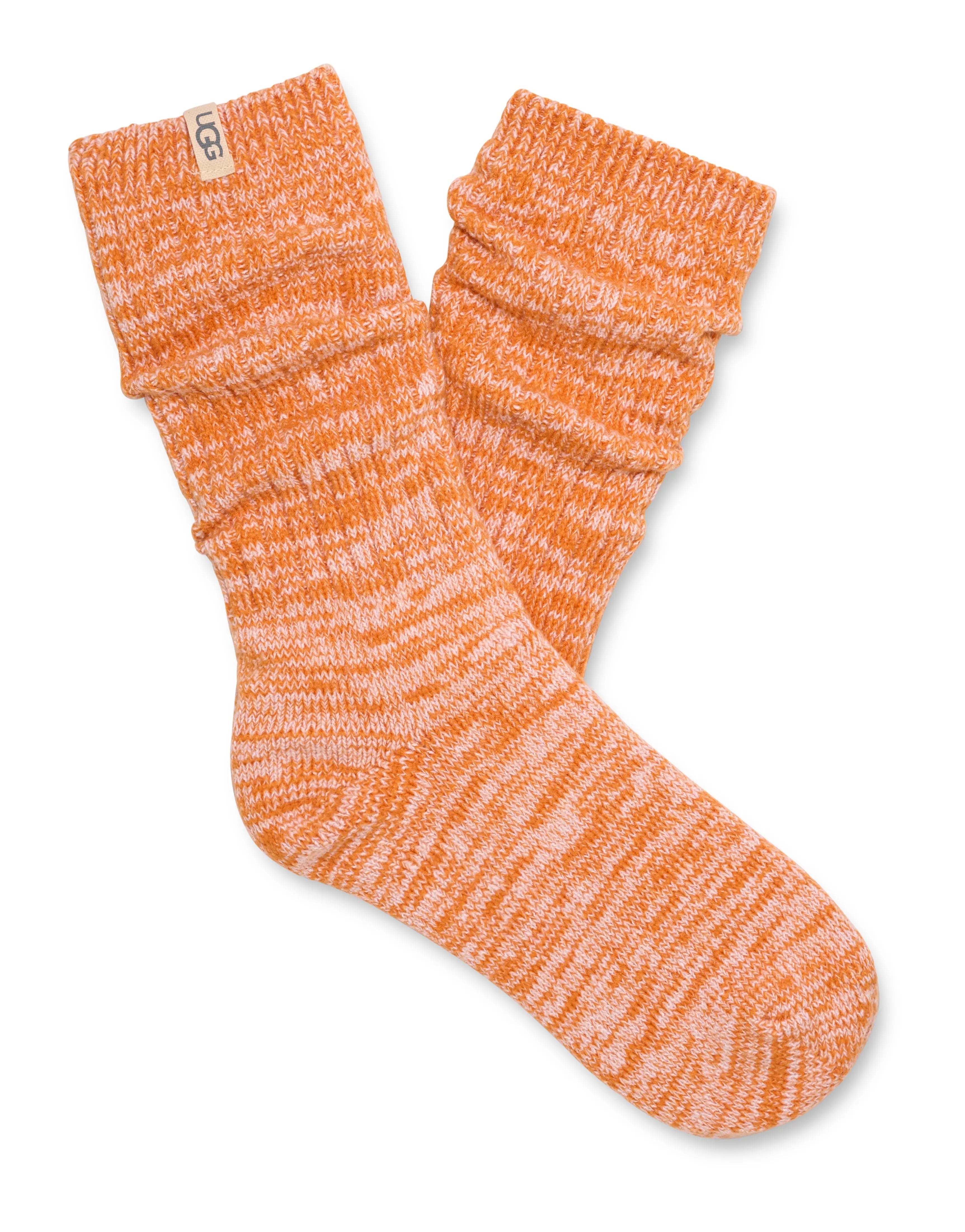 Women’s Rib Knit Slouch Crew Socks – Cozy & Stylish DARK-APRICOT UGG
