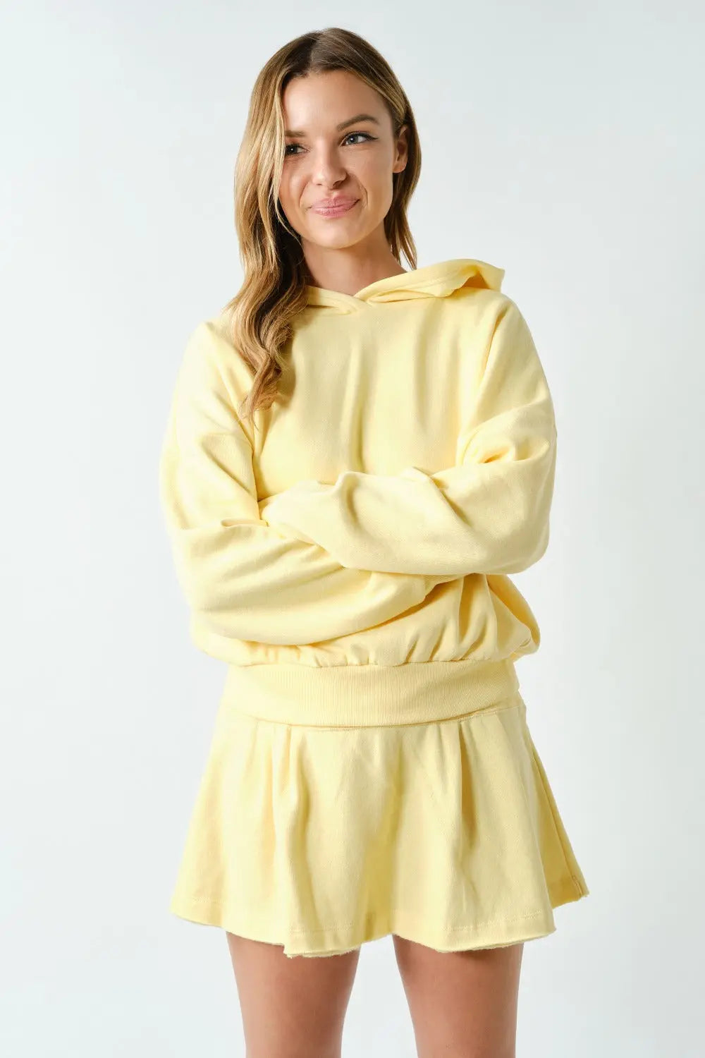 Mono B Icon Short Cotton Hoodie Set – Cozy Hoodie & Skirt Set MONO B