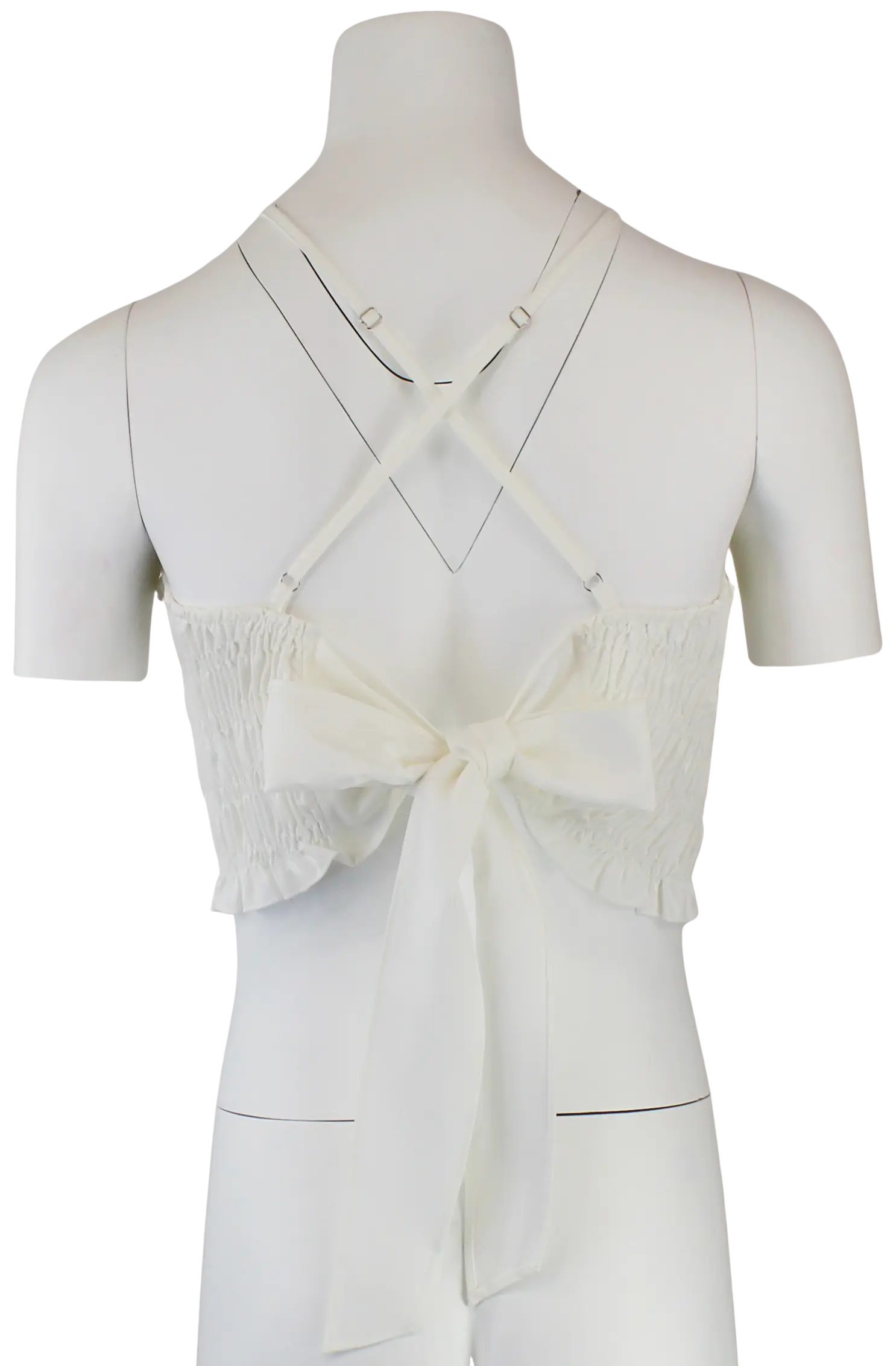 Timing Inc. Here Comes The Sun Halter Top – Smocked Back-Tie Crop TIMING INC