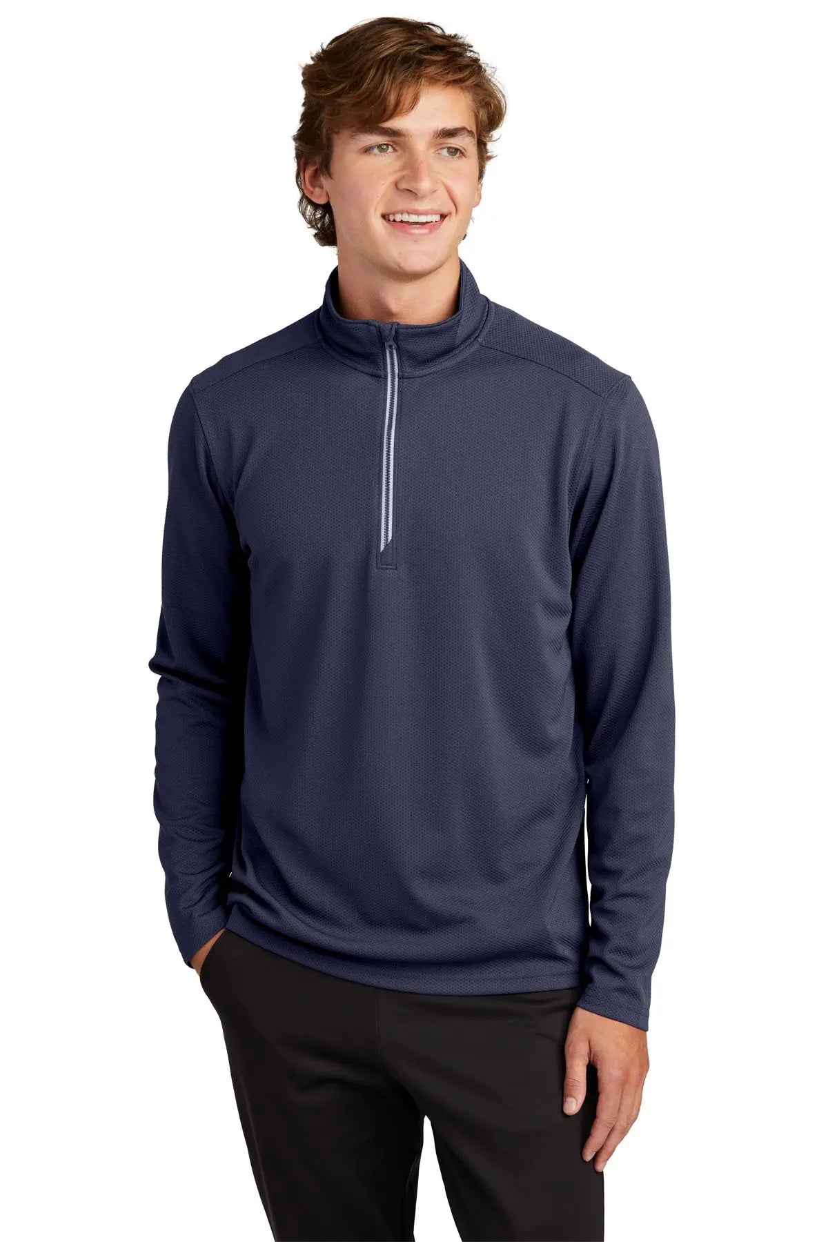 Texture 1/4 Zip Pullover TRUE-NAVY-2XL SAN MAR