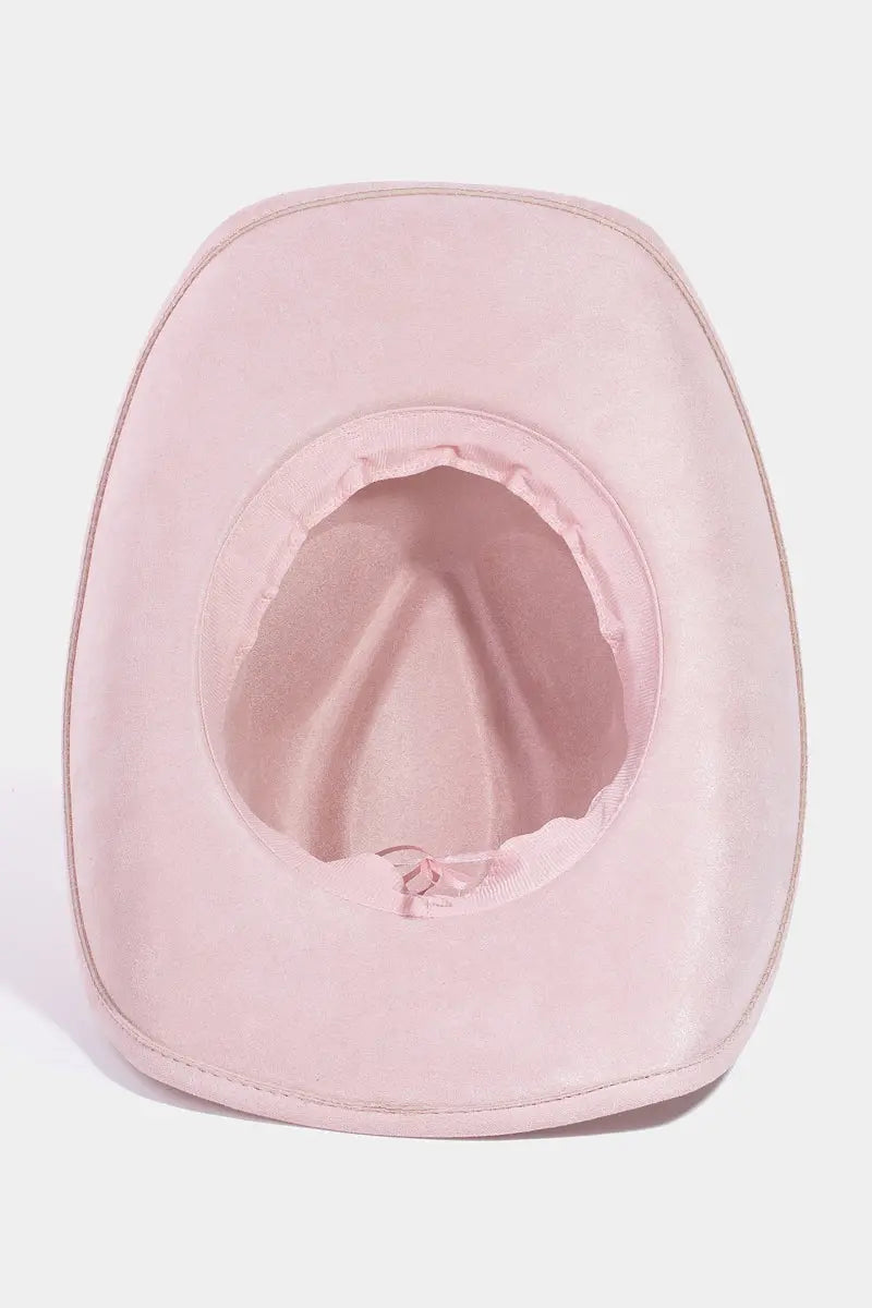 Fame Accessories Sweetheart Charm Hat – Pearl & Heart Accents, Western Style FAME ACCESSORIES