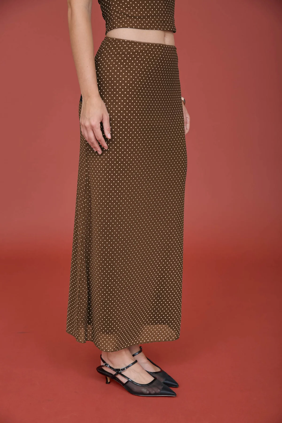 Blu Pepper Lovestruck Polka Dot Skirt – Romantic Mesh Midi Skirt BLU PEPPER