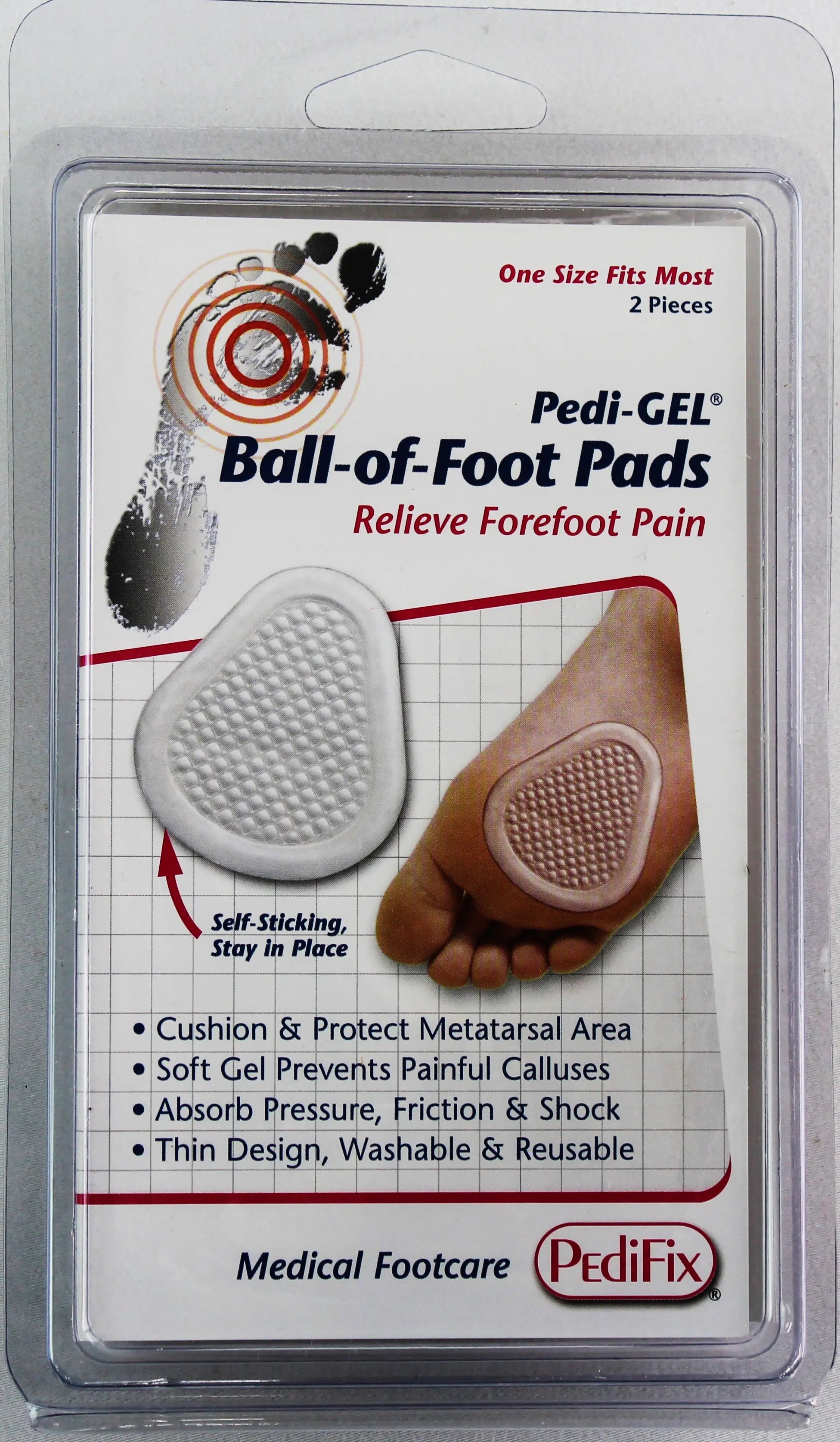 PediFix Pedi-GEL Ball-of-Foot Pads – Cushioned Relief for Forefoot Pain PEDIFIX
