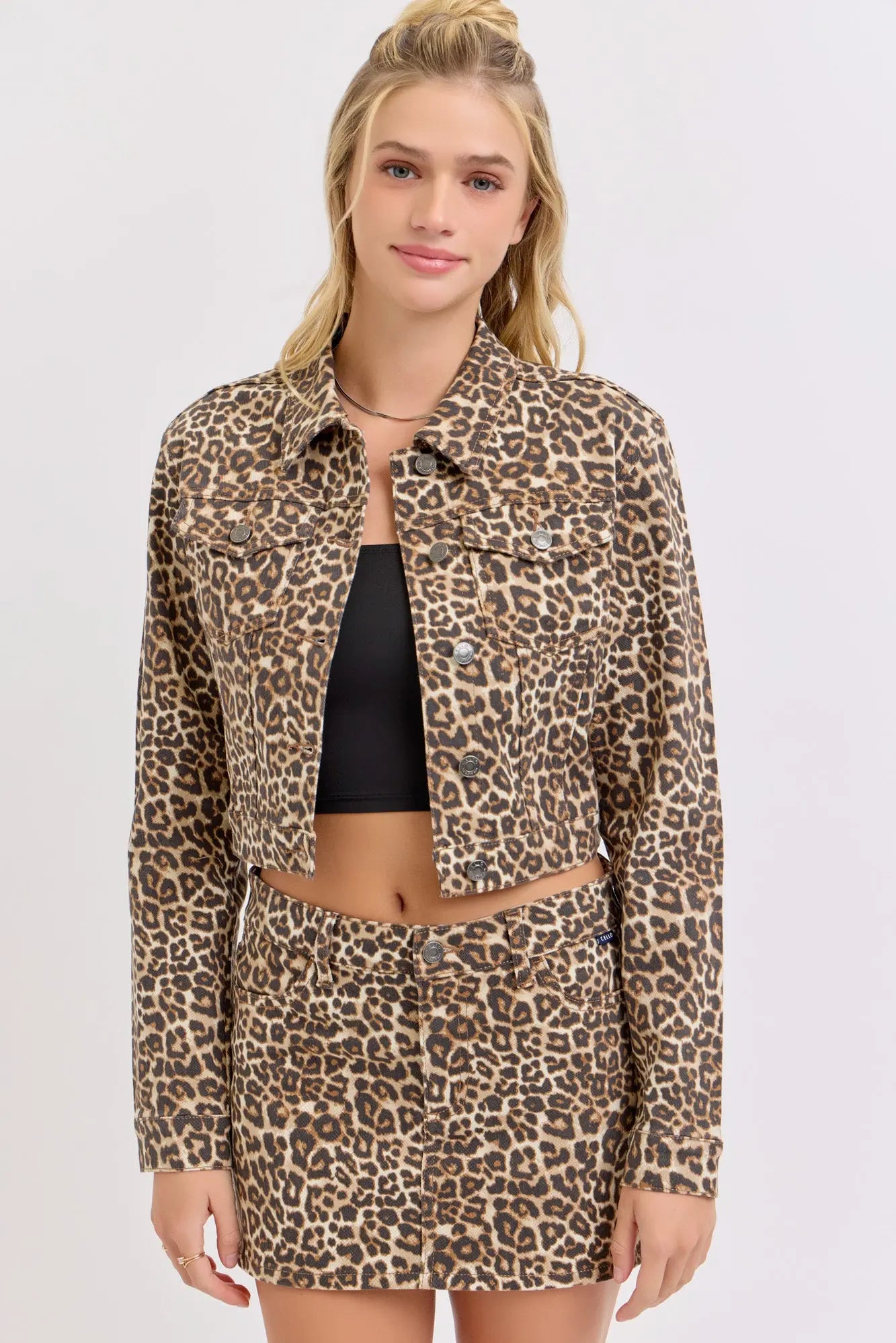 Elizabeth Leopard Cropped Jacket LEOPARD-L WAT? JEANS & CELLO JEANS