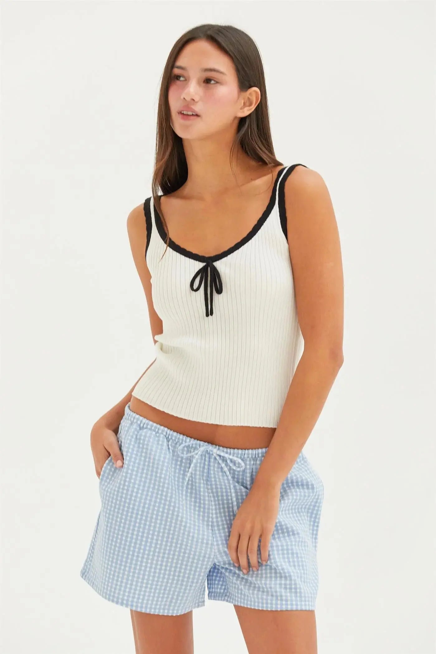 Jolie Tank  CREAM-BLACK-L  HYFIVE INC