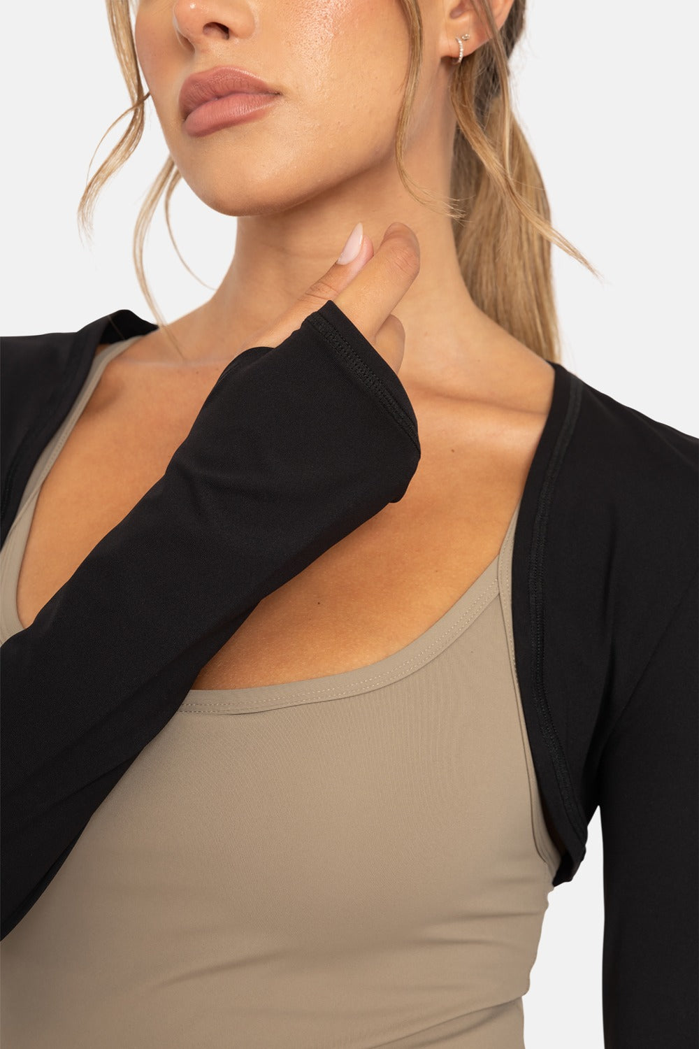 Mono B Arie Chic Shrug – Lightweight Layer with Thumbholes in Recycled Fabric MONO B