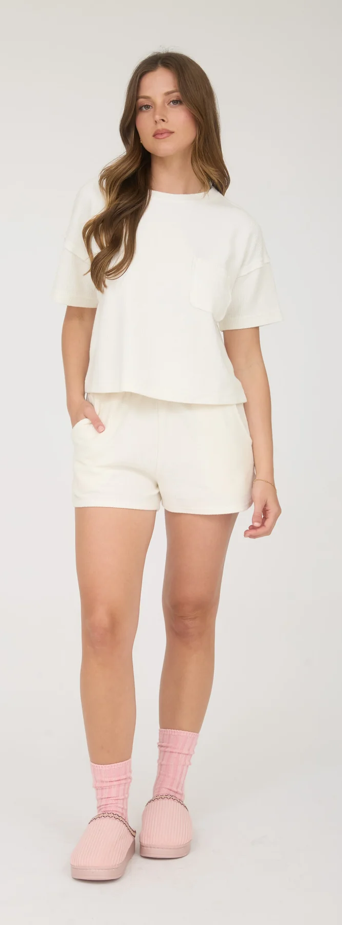 Blu Pepper Lounge Babe Shorts – Ribbed Elastic Waist BLU PEPPER