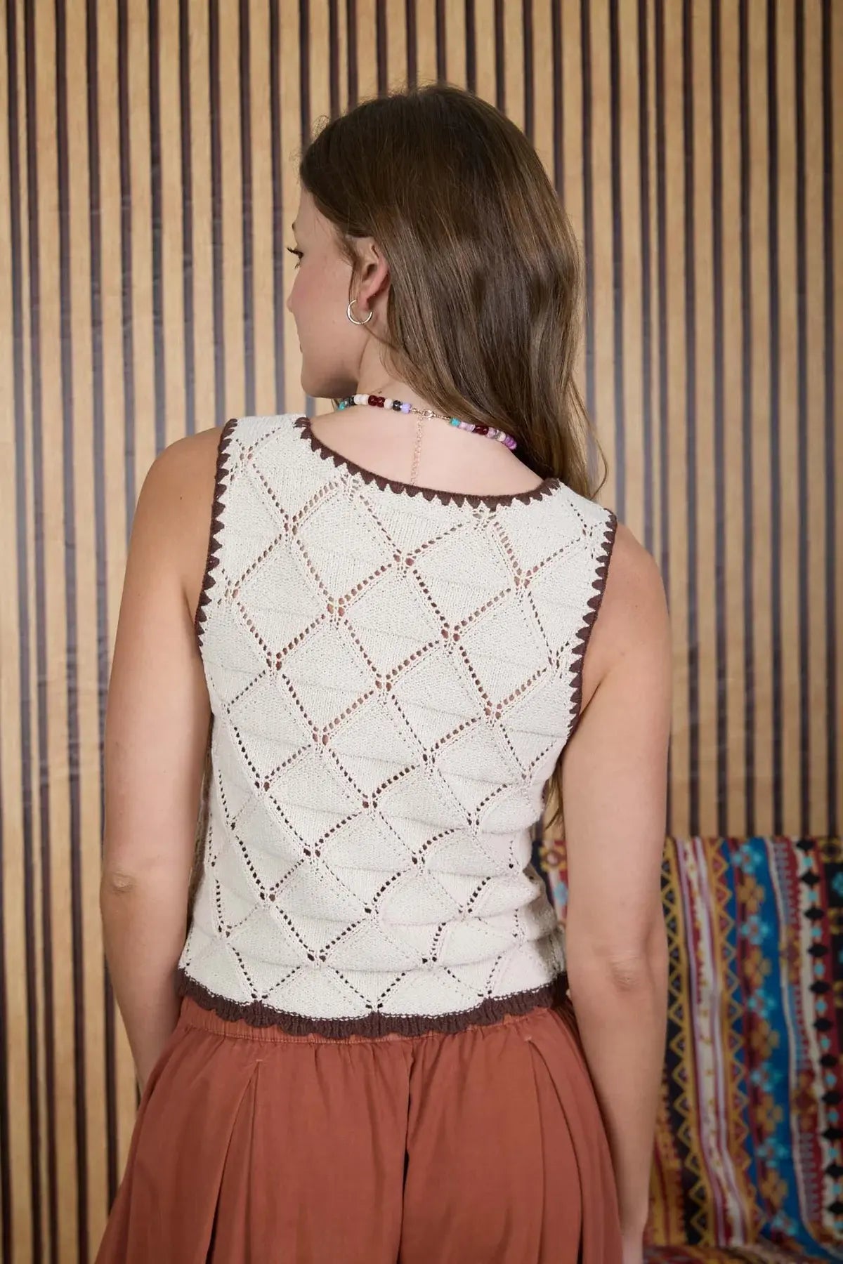 Blu Pepper Canyon Creek Vest – Open Knit Boho Layering Vest BLU PEPPER