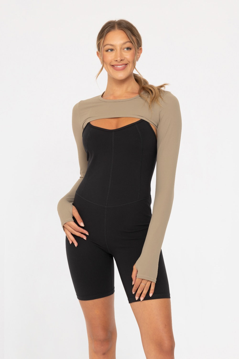 Mono B L/S Mini Shrug w/Thumbholes – Lightweight, Stretchy & Perfect for Layering MONO B