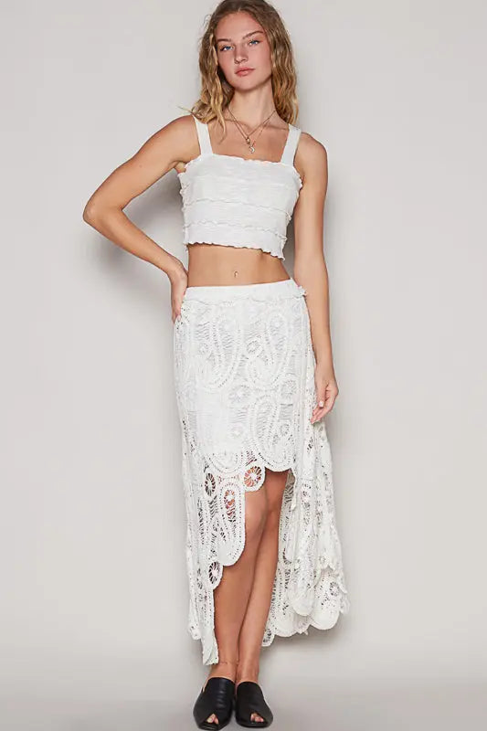 Dahlia Crochet Skirt POL CLOTHING, INC