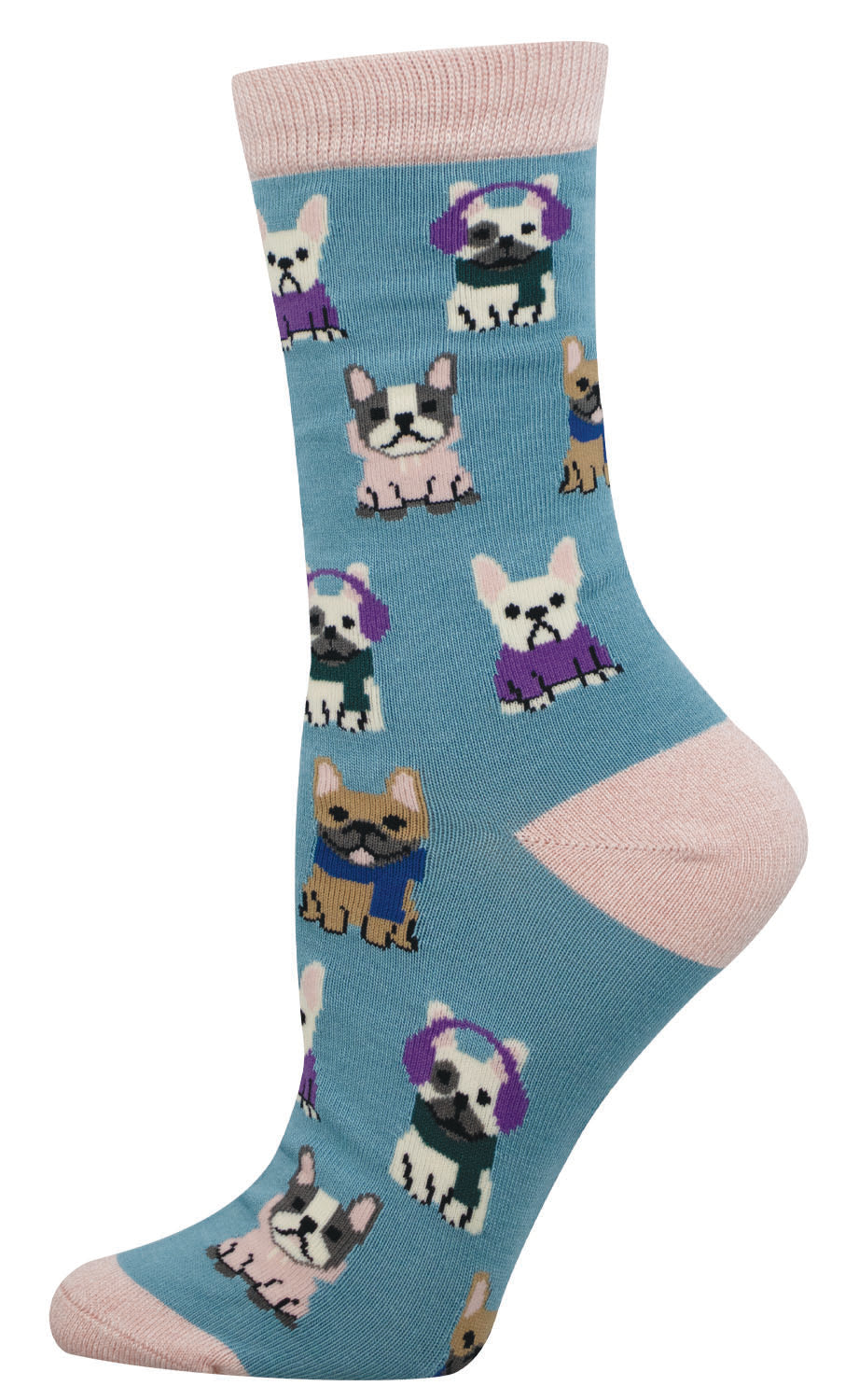 Women's SockSmith Frenchie Dressing Socks – Adorable Bamboo Crew Socks SOCK SMITH