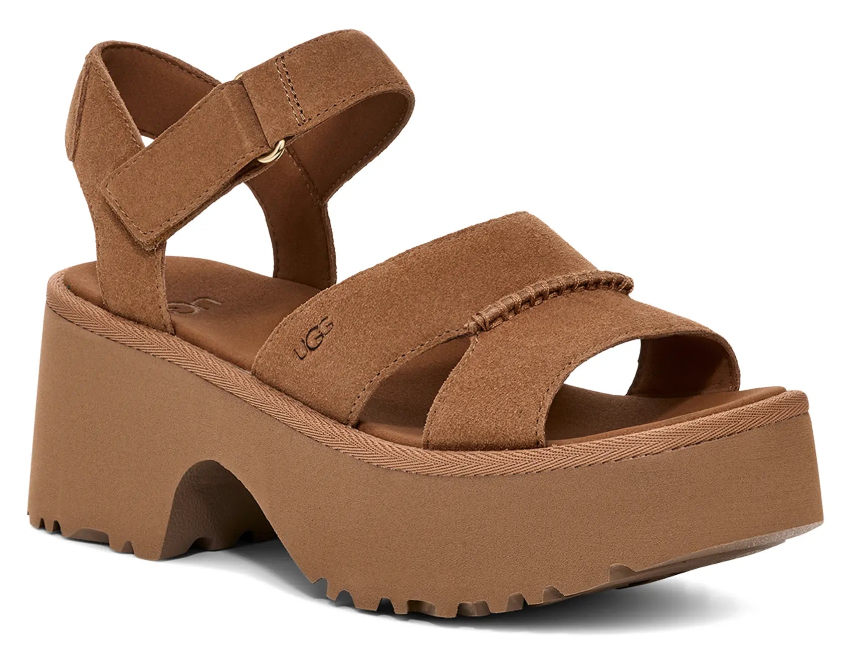 UGG New Heights Ankle Strap – Chic & Comfortable Platform Sandals CHESTNUT-10 UGG