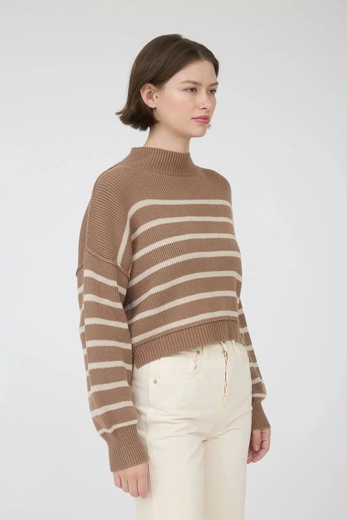 Blu Pepper Sail With Me Sweater – Cozy Striped Mock Neck Knit BLU PEPPER