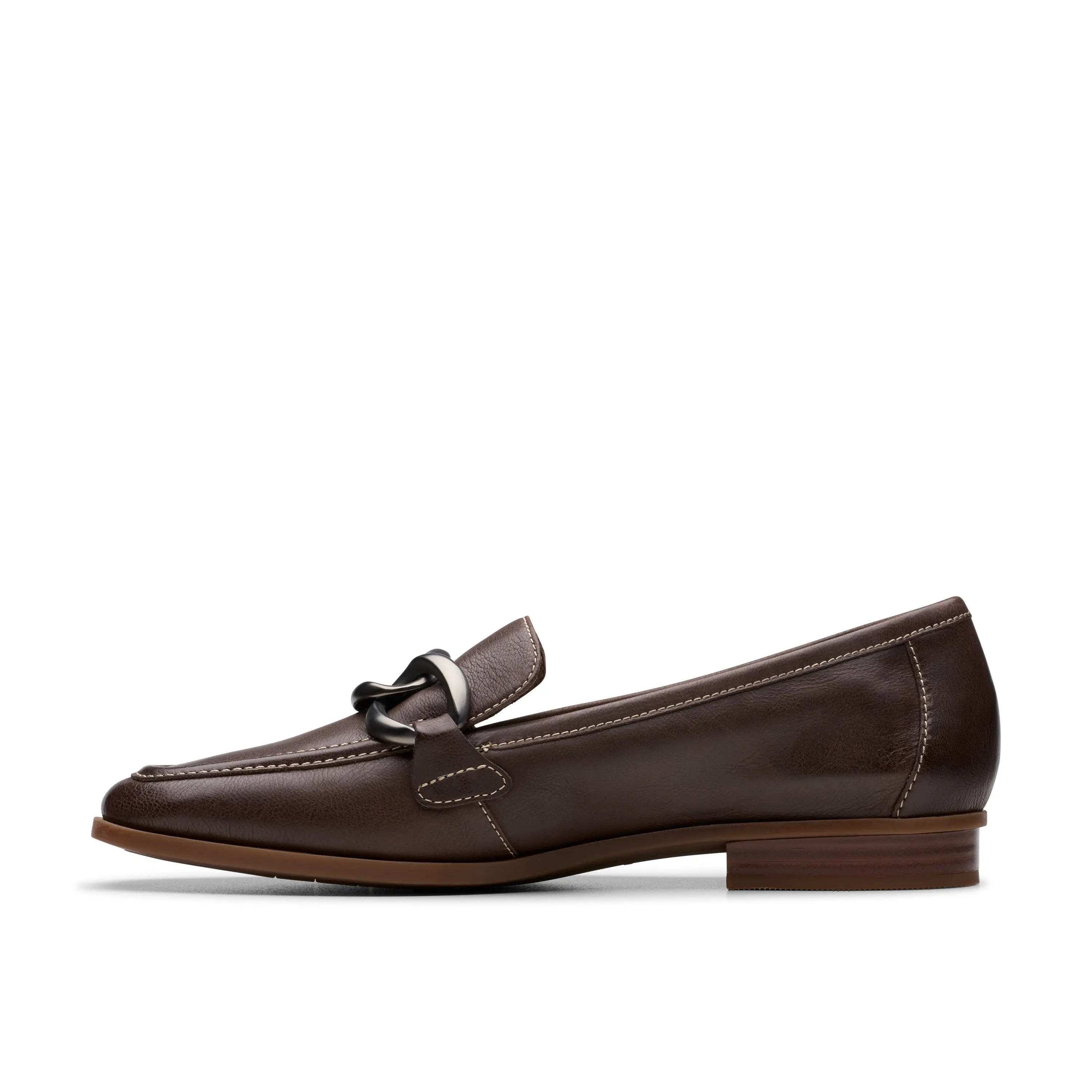 Clarks Women’s Sarafyna Iris – Leather Loafer with Chain Detail CLARKS