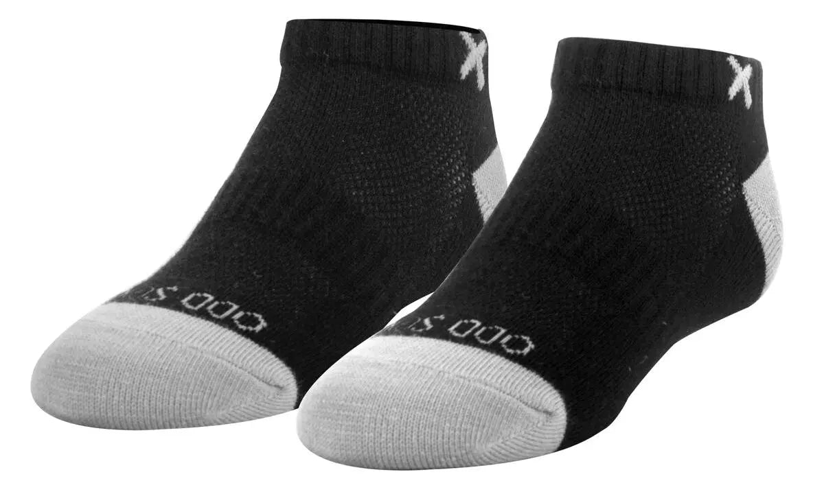 Kids’ Odd Sox Ankle Solid Core Socks (3 Pack) – Solid Black & Gray Everyday Basics ODD SOX