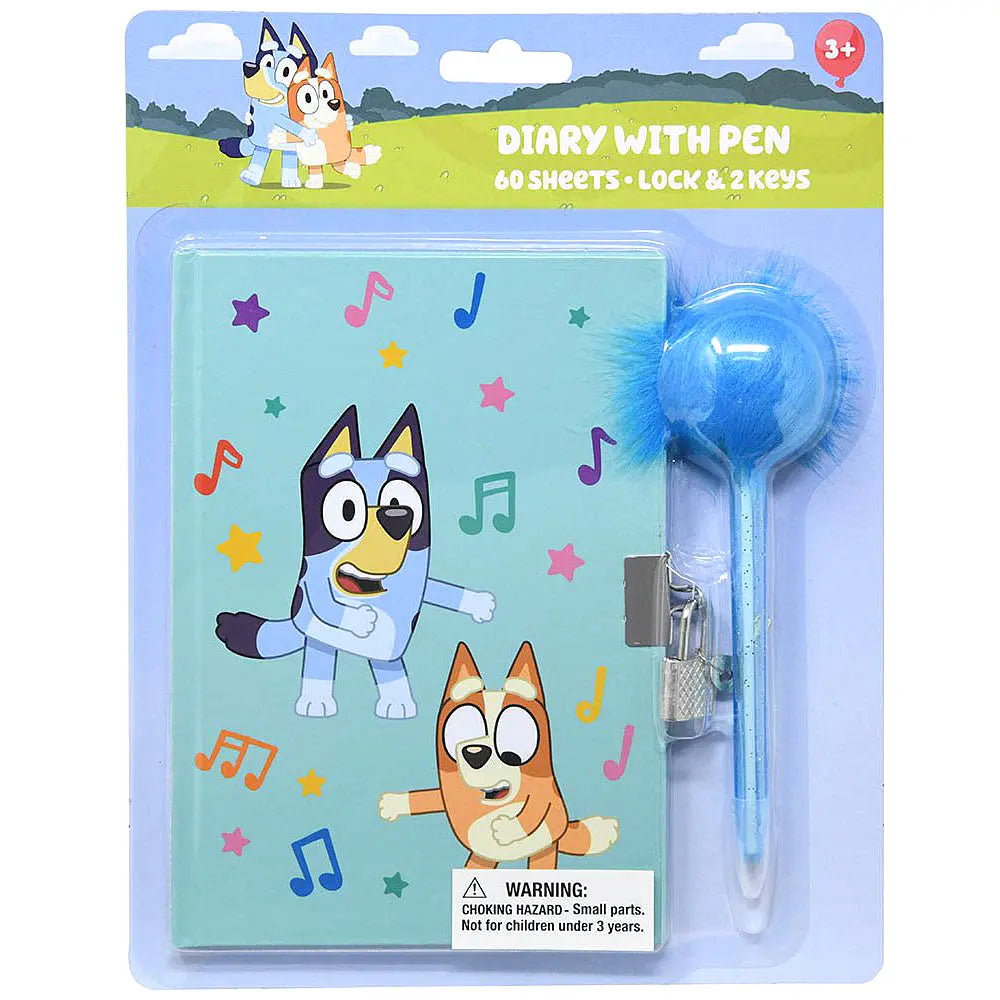 Joia Accessories Bluey Diary w/Pen – Kids’ Diary Set with Lock JOIA TRADING CO.