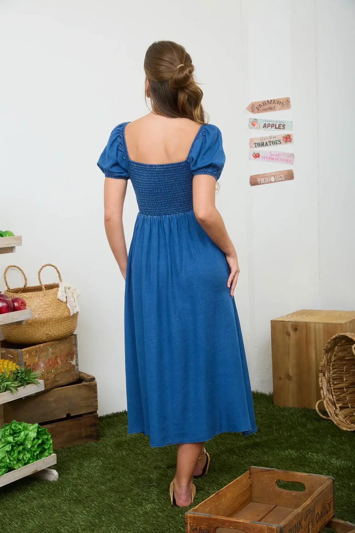 Blu Pepper Sunshine Lover Dress – Smocked Summer Denim Dress BLU PEPPER