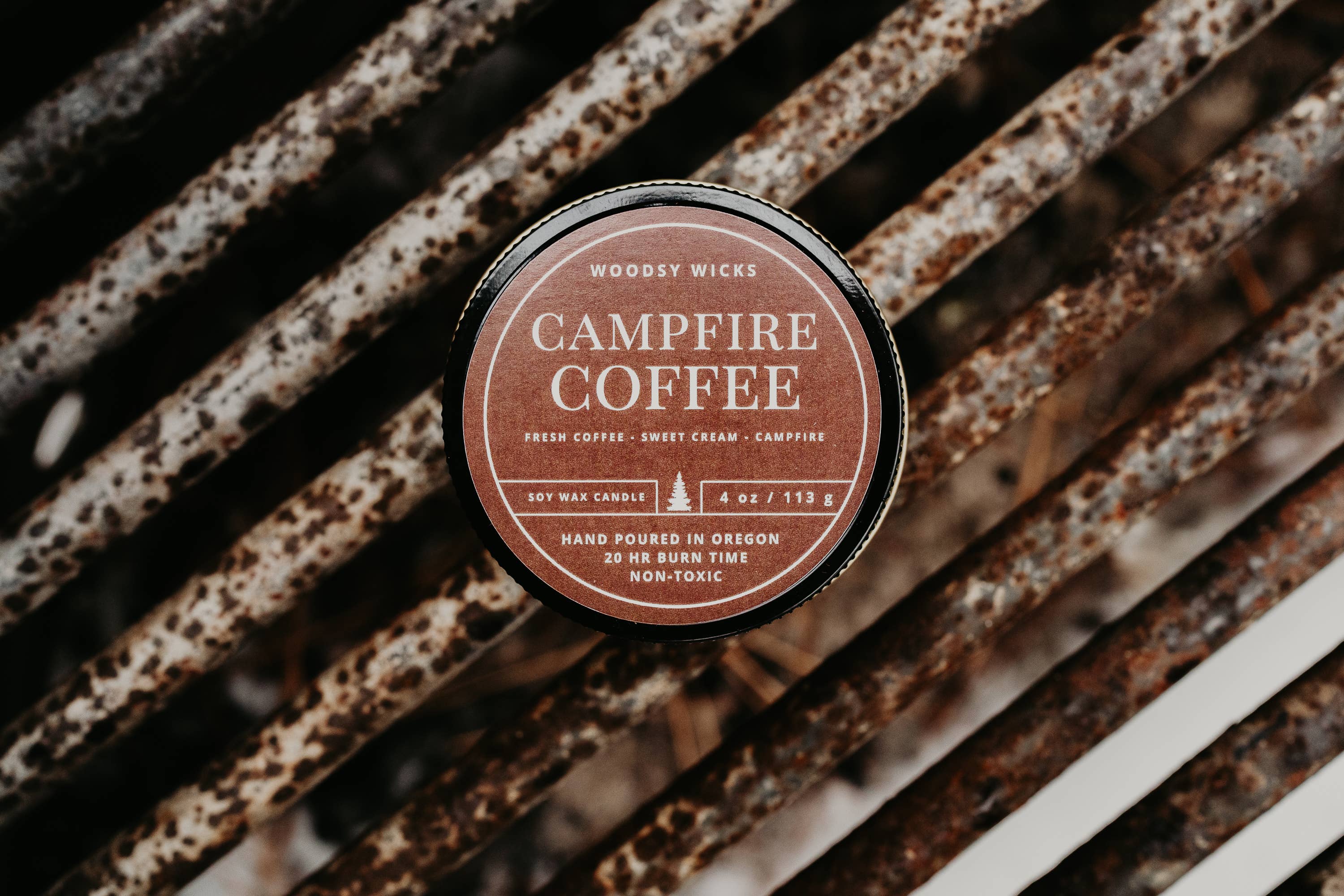 Campfire Coffee Candle - 100% Soy Wax - Nontoxic Woodsy Wicks