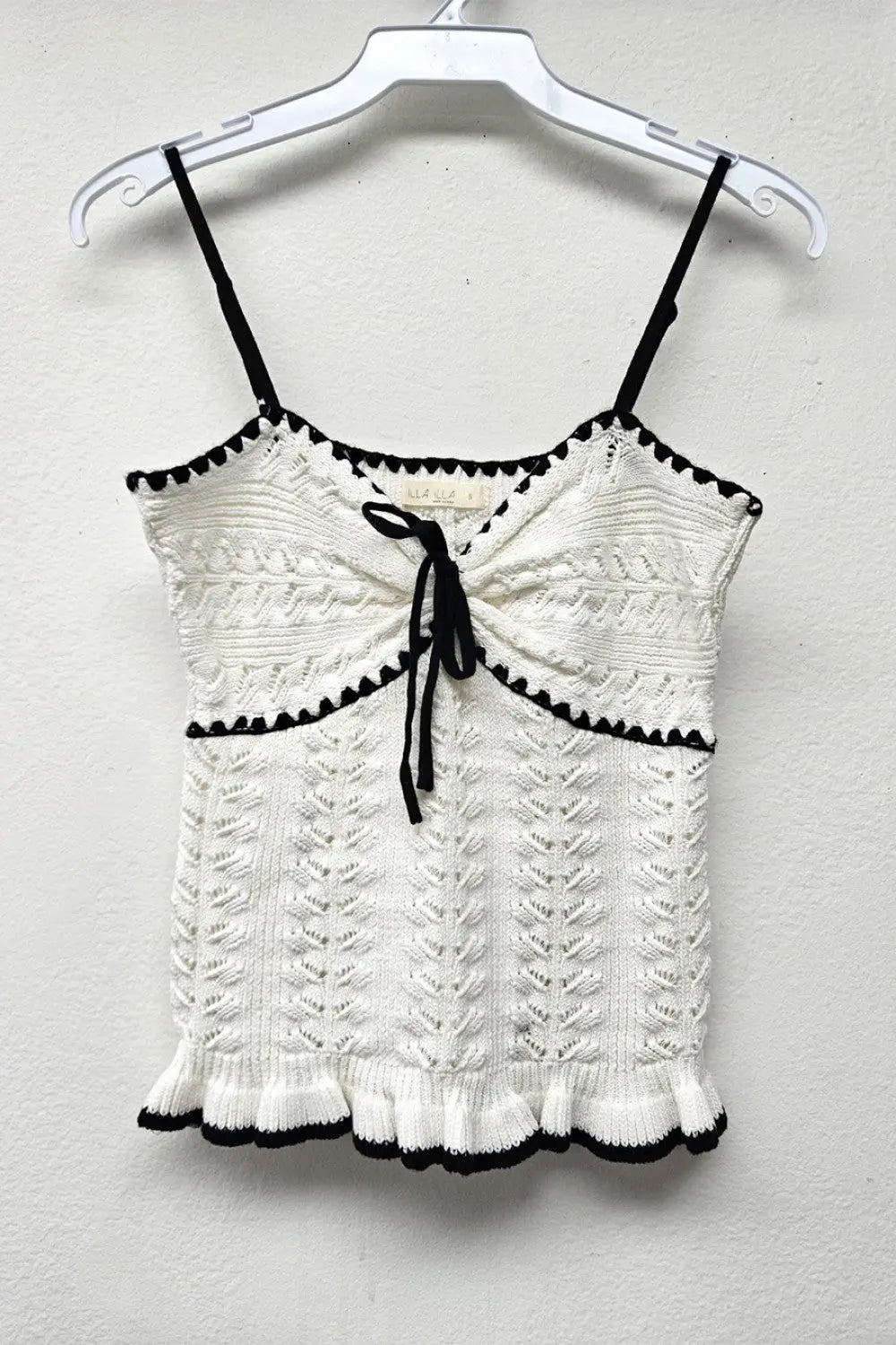 Illa Illa Sweet Life Top – Crochet Knit Sleeveless V-Neck Cami ILLA ILLA