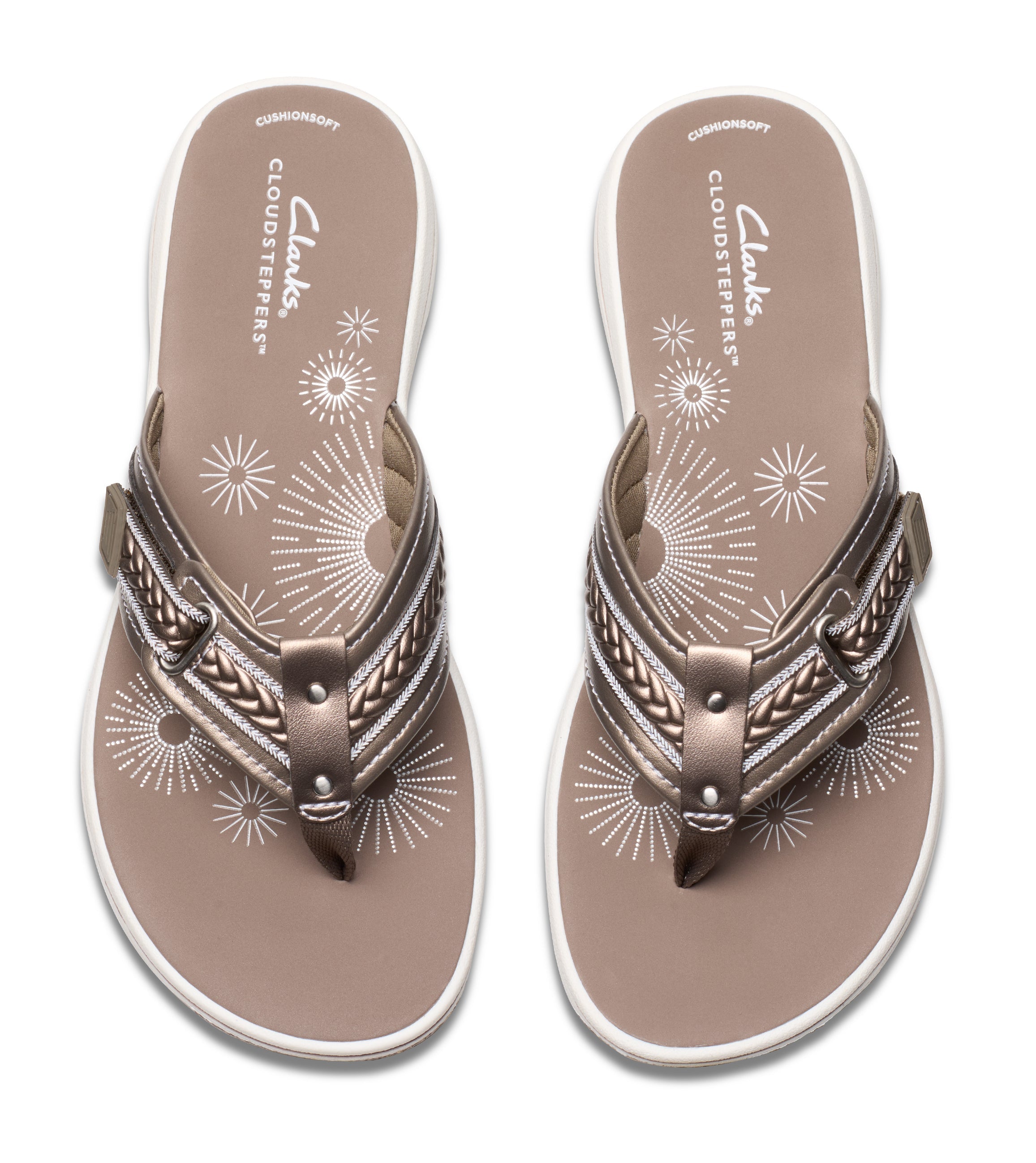 Women's Clarks Breezey Sun Sandals – Cloudsteppers Adjustable Flip Flops CLARKS
