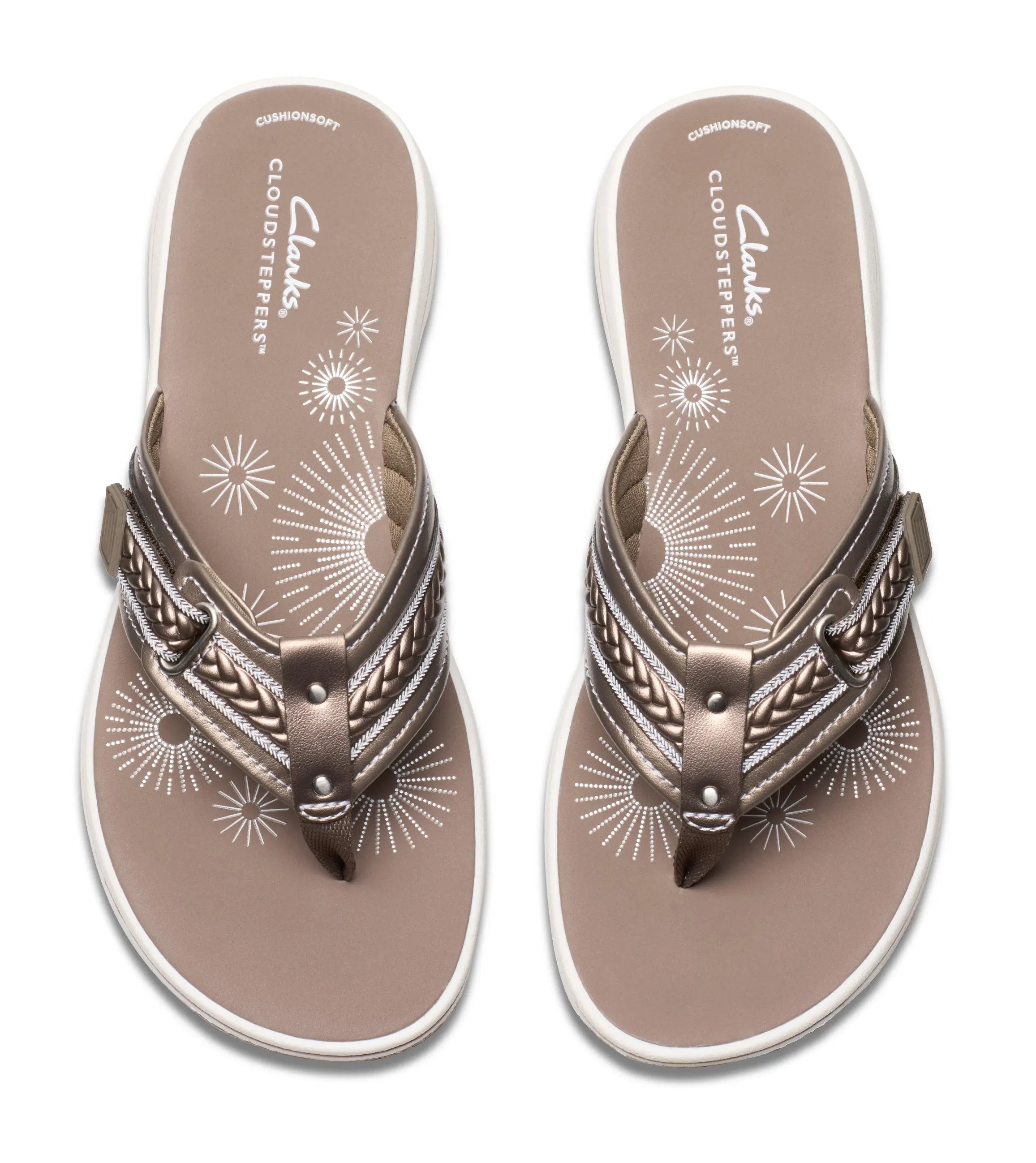 Women's Clarks Breezey Sun Sandals – Cloudsteppers Adjustable Flip Flops CLARKS