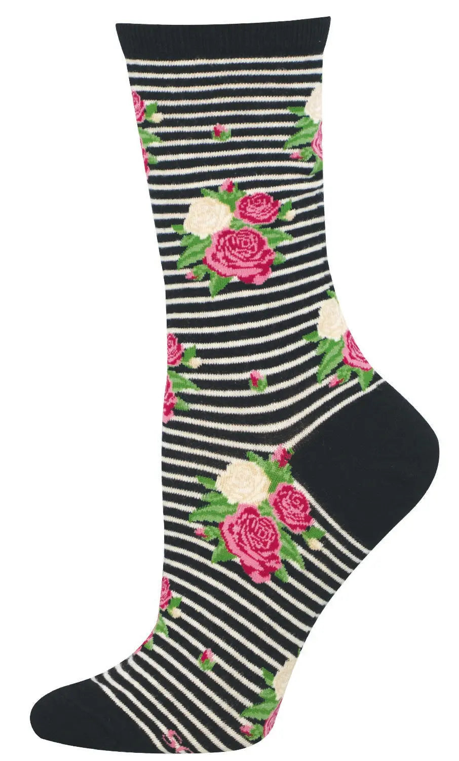 Women's SockSmith Rows of Roses – Floral Pattern Crew Socks SOCK SMITH