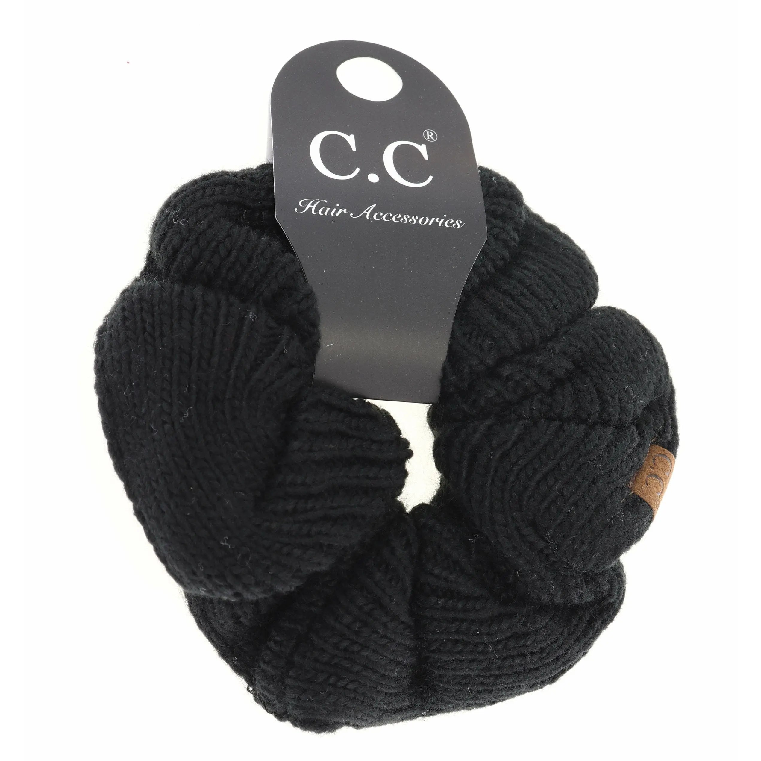 Women’s Solid Knit Ponytail CC Scrunchie – Soft & Stylish Hair Accessory