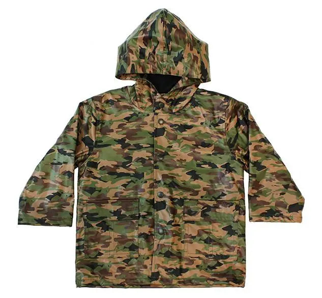 Kids’ Washington Shoe Camo Rain Coat – Waterproof Jacket for Rainy Adventures
