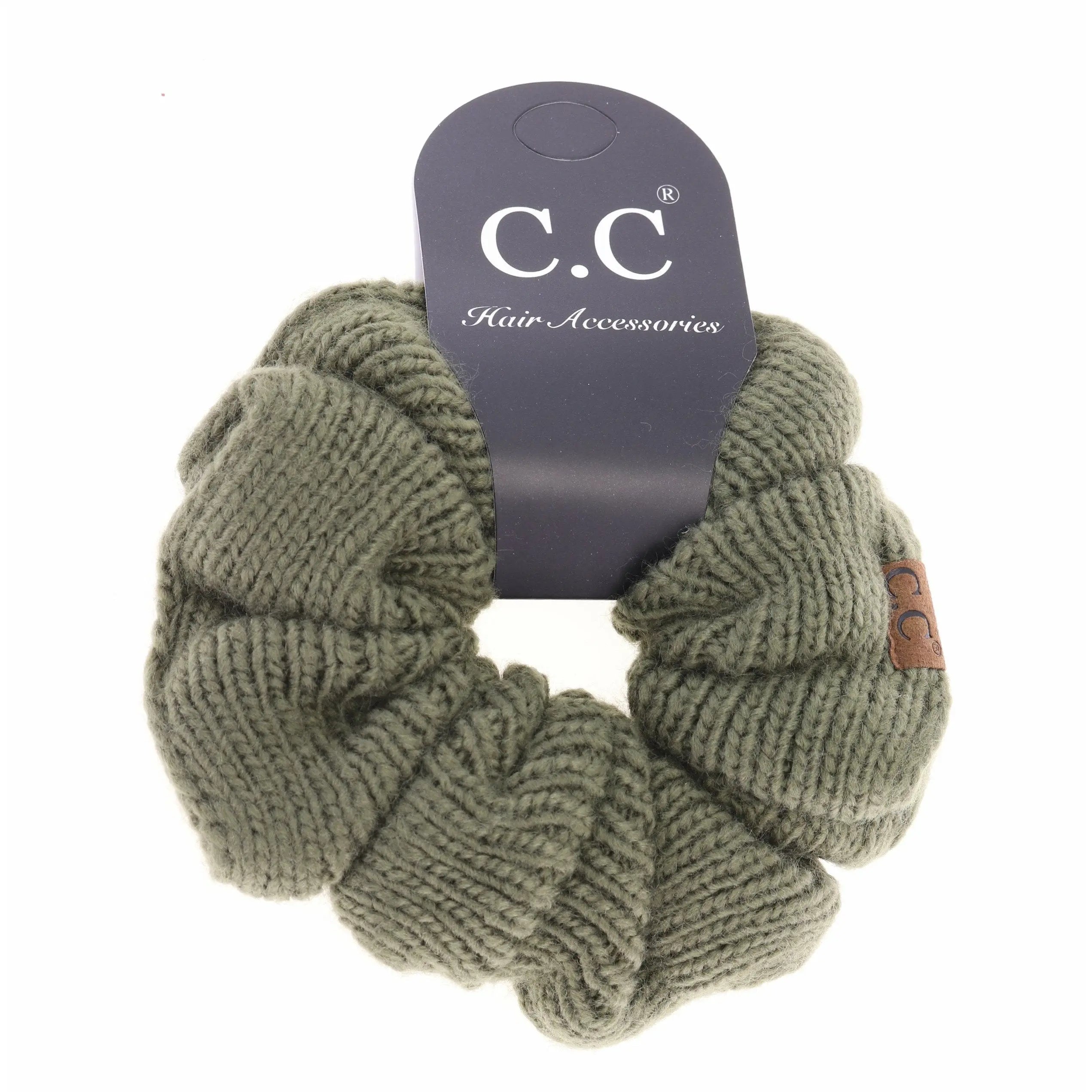 Women’s Solid Knit Ponytail CC Scrunchie – Soft & Stylish Hair Accessory