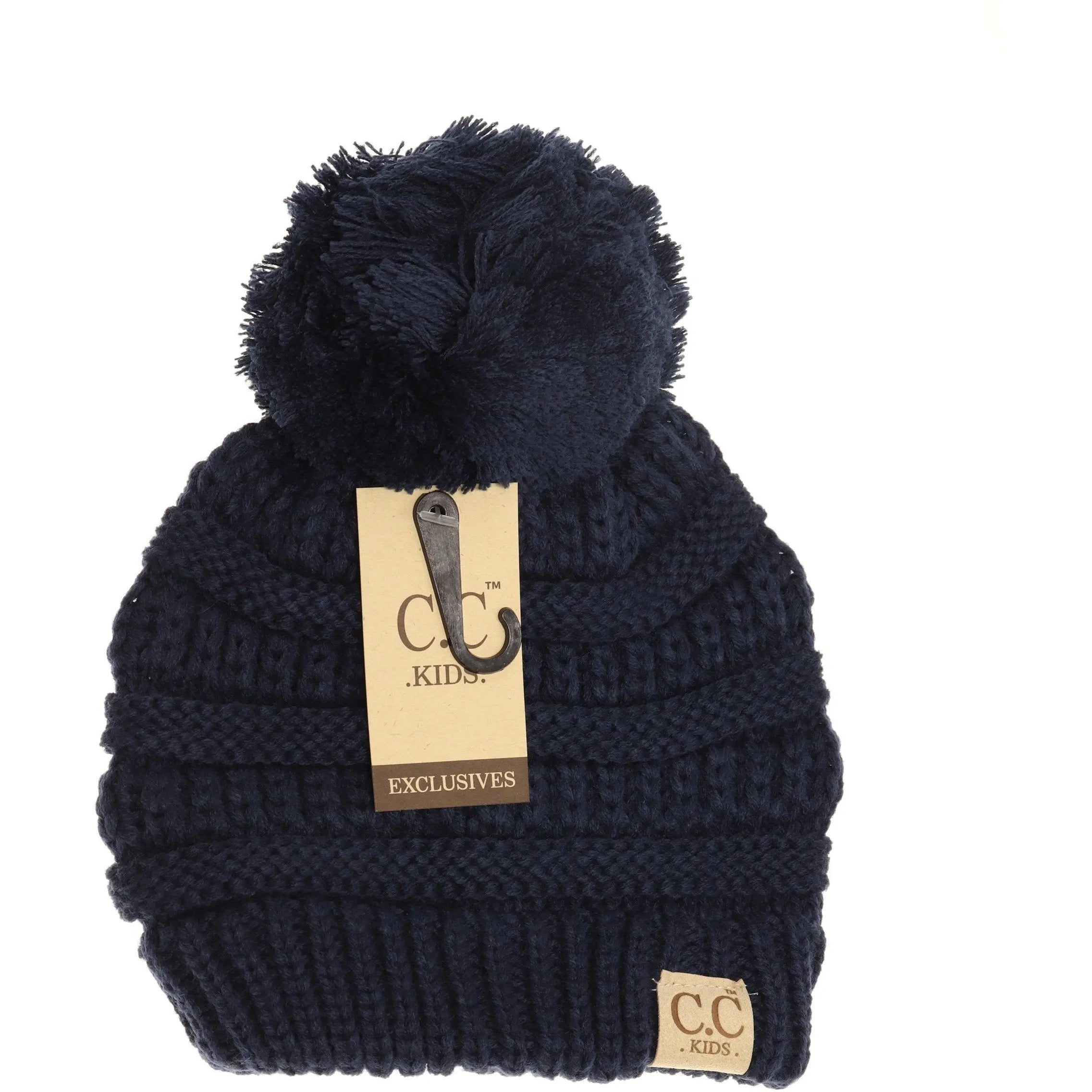 Kids' Solid Pom CC Beanie – Cozy & Adorable with a Classic Touch