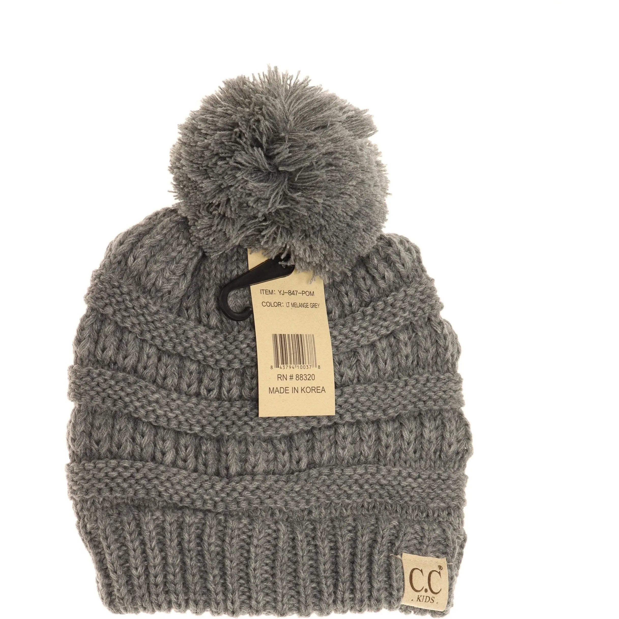 Kids' Solid Pom CC Beanie – Cozy & Adorable with a Classic Touch