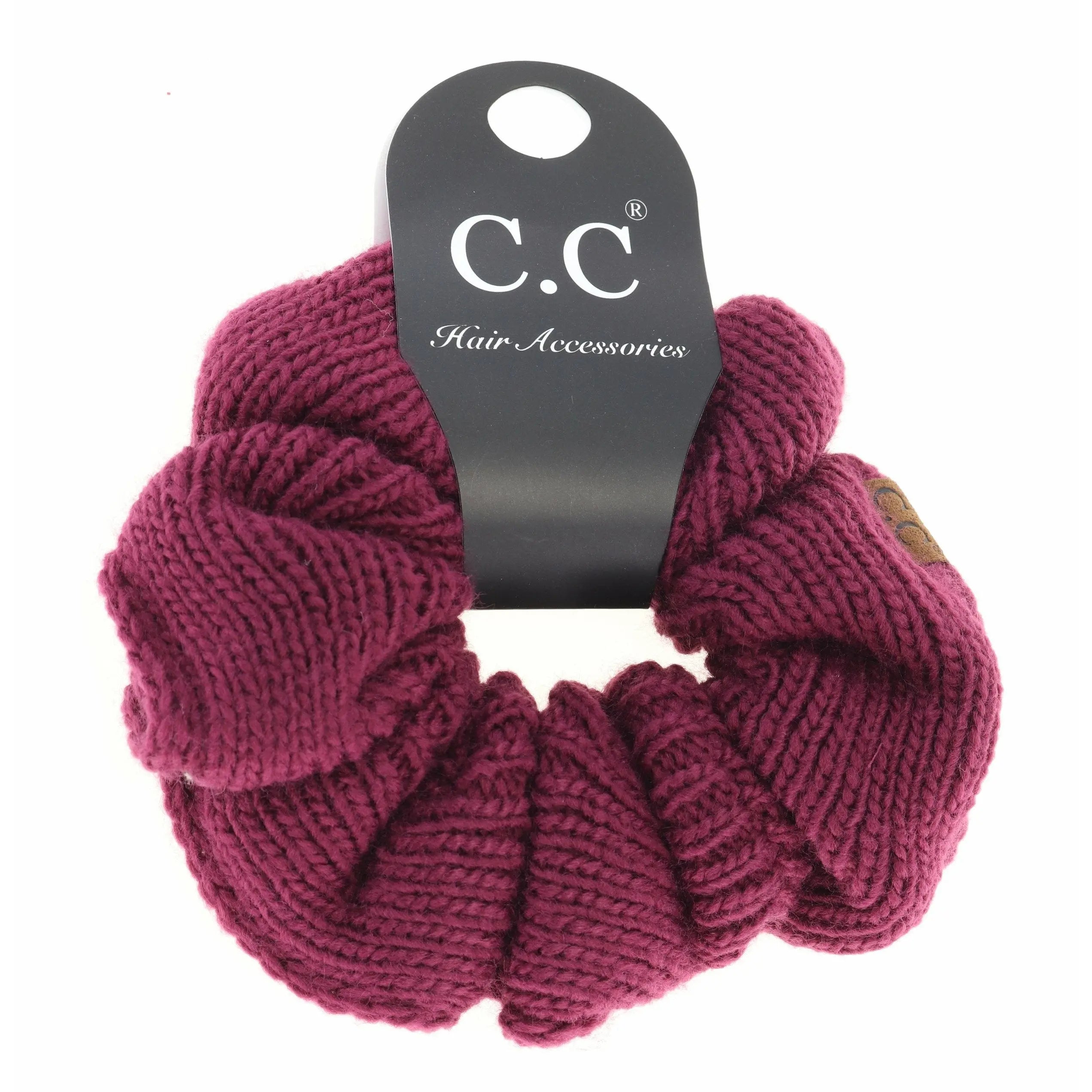 Women’s Solid Knit Ponytail CC Scrunchie – Soft & Stylish Hair Accessory