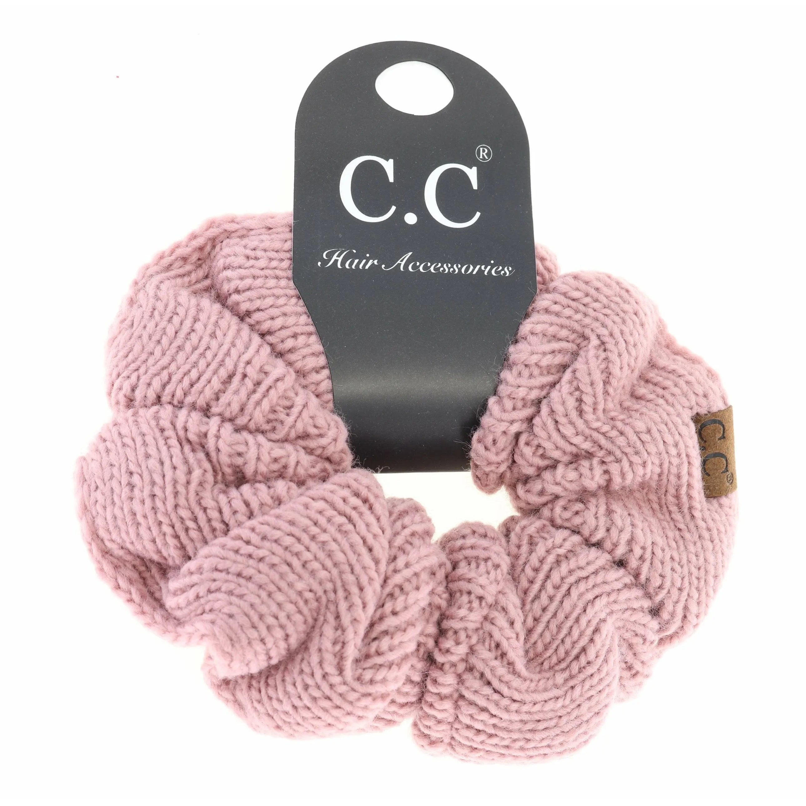 Women’s Solid Knit Ponytail CC Scrunchie – Soft & Stylish Hair Accessory