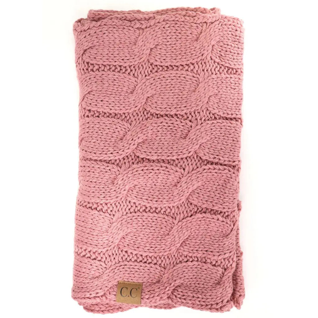 Women’s Solid Cable Knit CC Infinity Scarf – Classic & Cozy Winter Essential