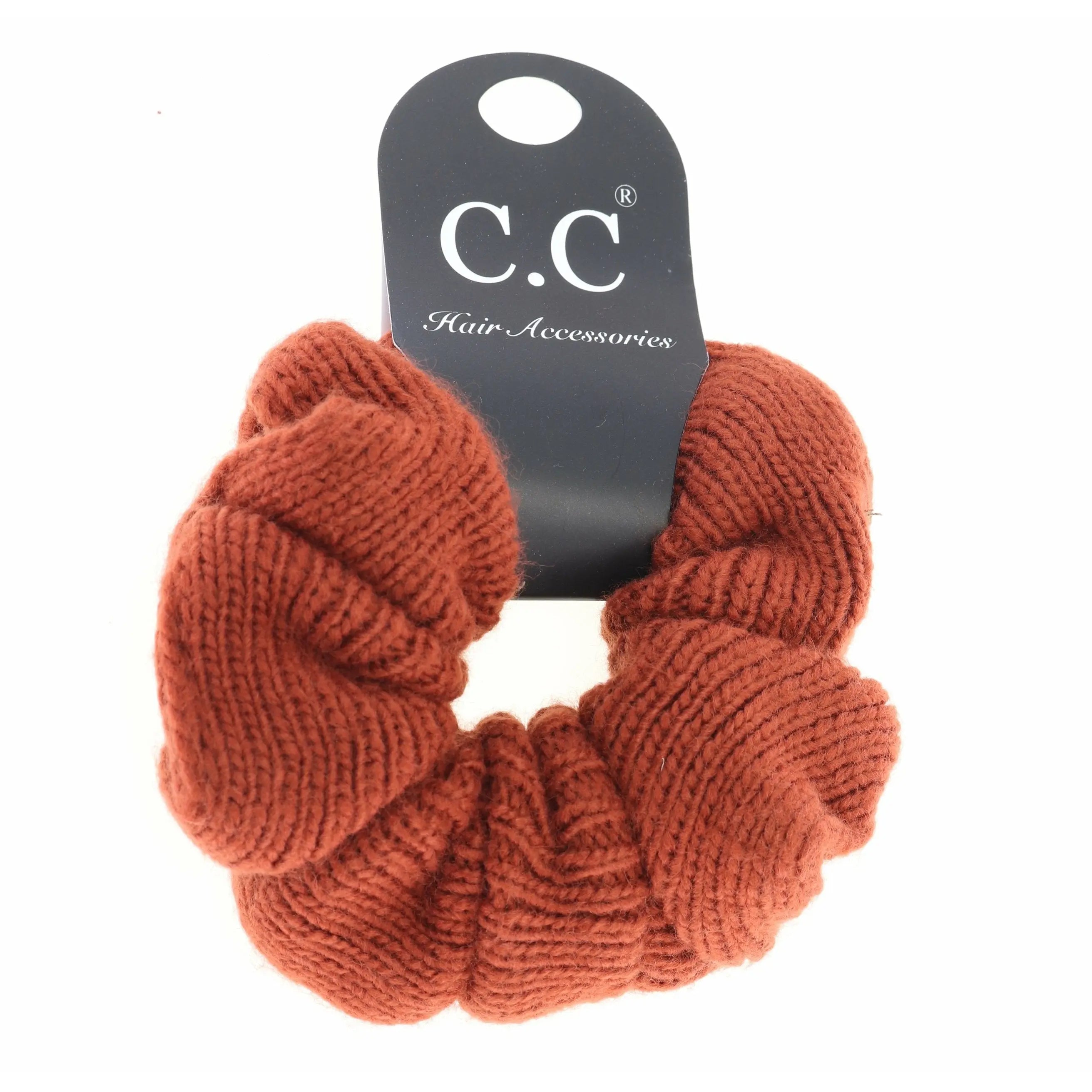Women’s Solid Knit Ponytail CC Scrunchie – Soft & Stylish Hair Accessory