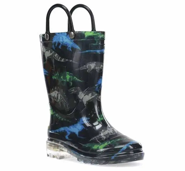 Kids’ Lighted Dino Boots – Waterproof Light-Up Rain Boots