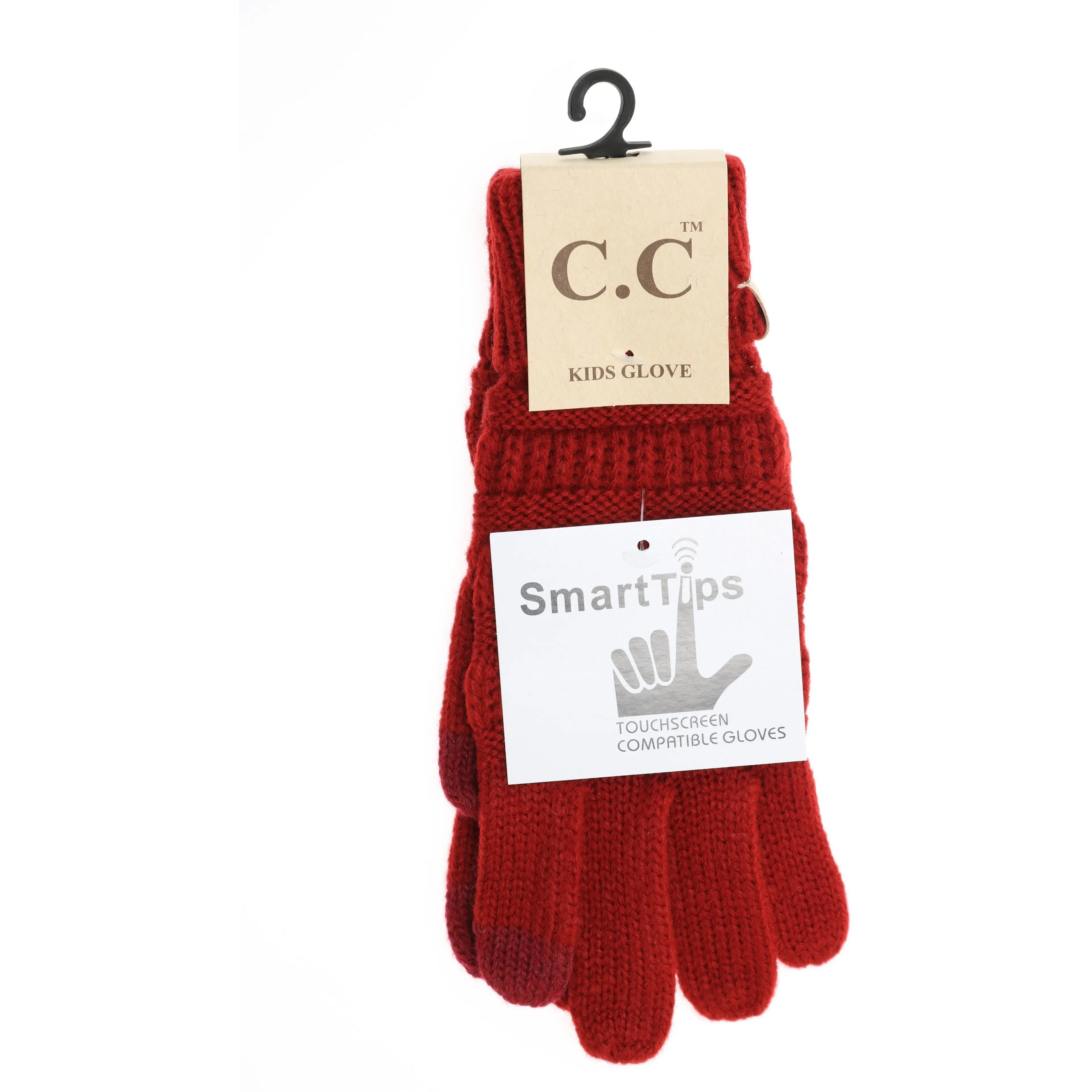 Kids' CC Solid Cable Knit Gloves – Cozy & Stylish Cold-Weather Essential