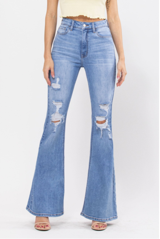 WAT? JEANS & CELLO JEANS Destroy Super Flare Jeans