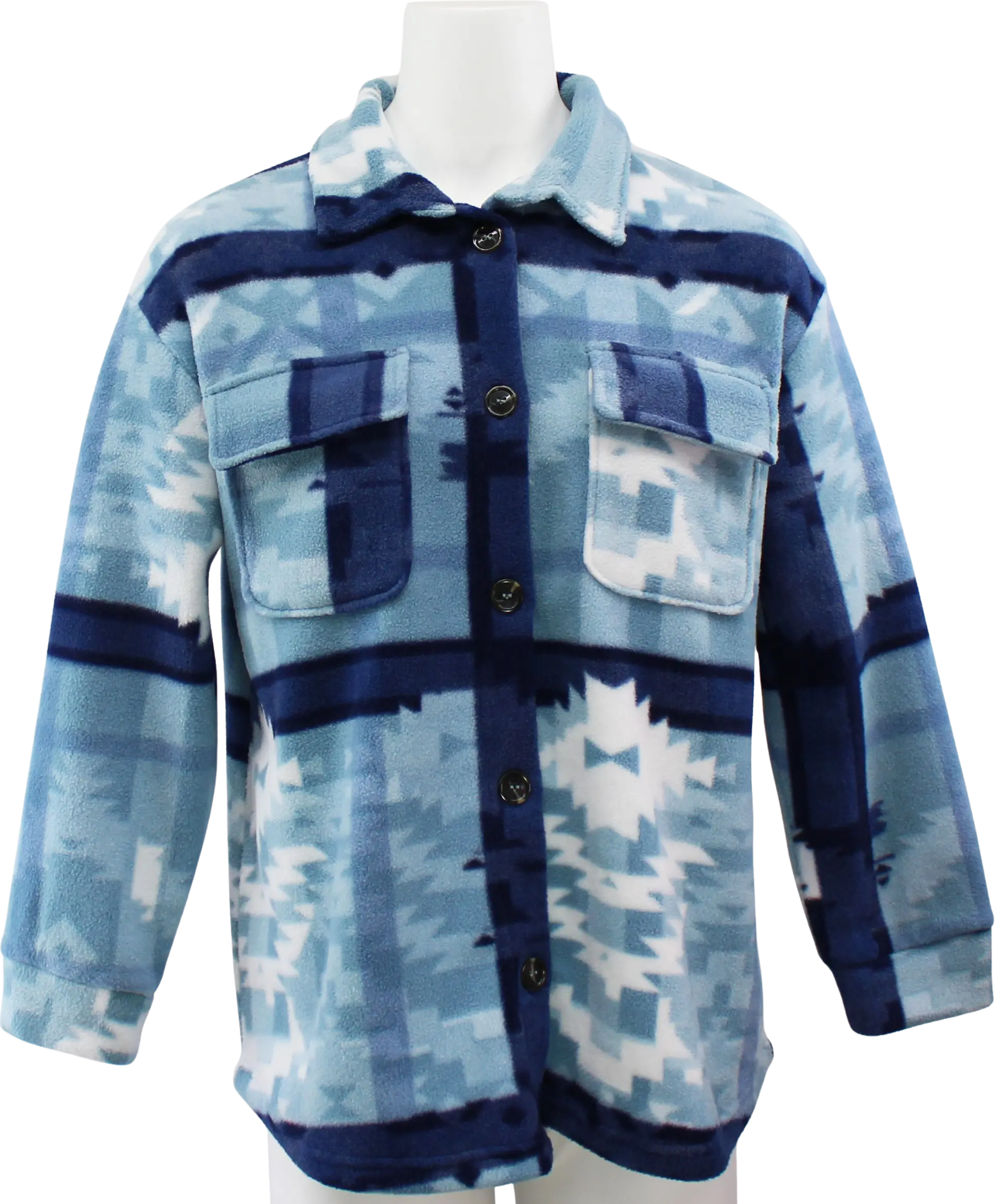 Keren Hart Elsa Winter Shacket – Southwestern Style Meets Cozy Warmth  BLUE-XL  KEREN HART