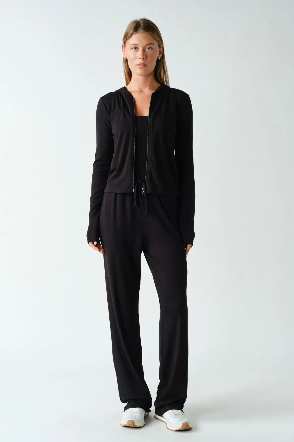 Mono B Marlow Lightweight Hooded Zip-Up Jacket – Effortless Comfort for Everyday Layering