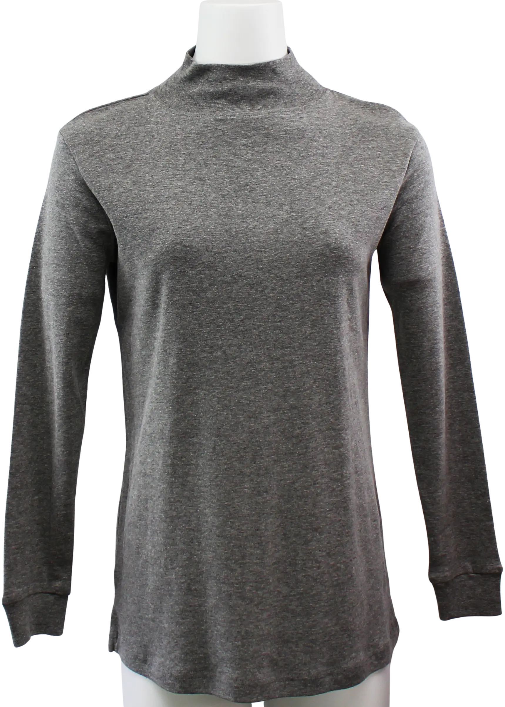 Keren Hart Mock Neck Knit – Classic Cotton Long Sleeve Top  HEATHER-GREY-XL  KEREN HART