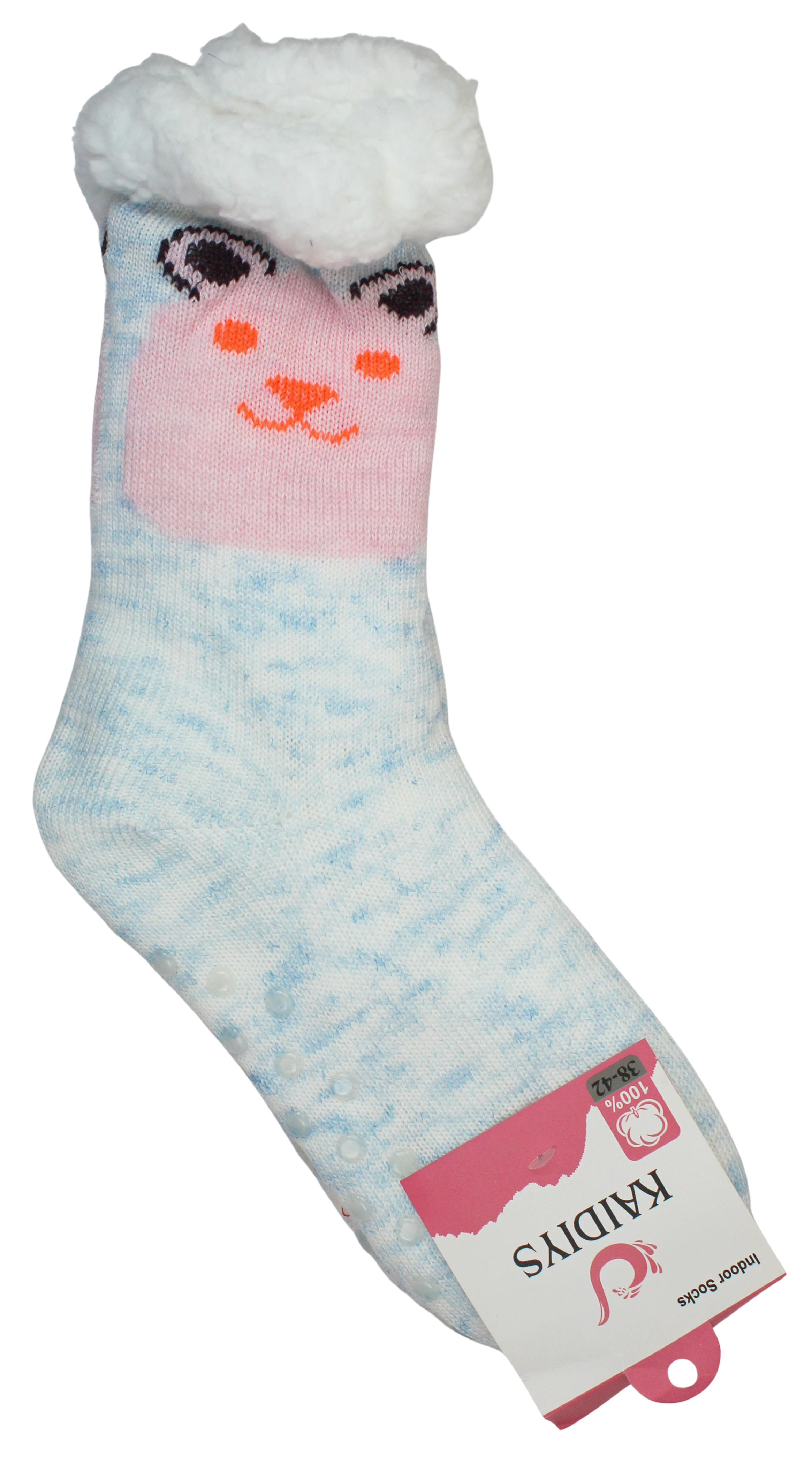 Joia Cozy Winter Socks – Warm Plush Indoor Socks  BLUSHIN BEAR-LT BLUE  JOIA TRADING CO.