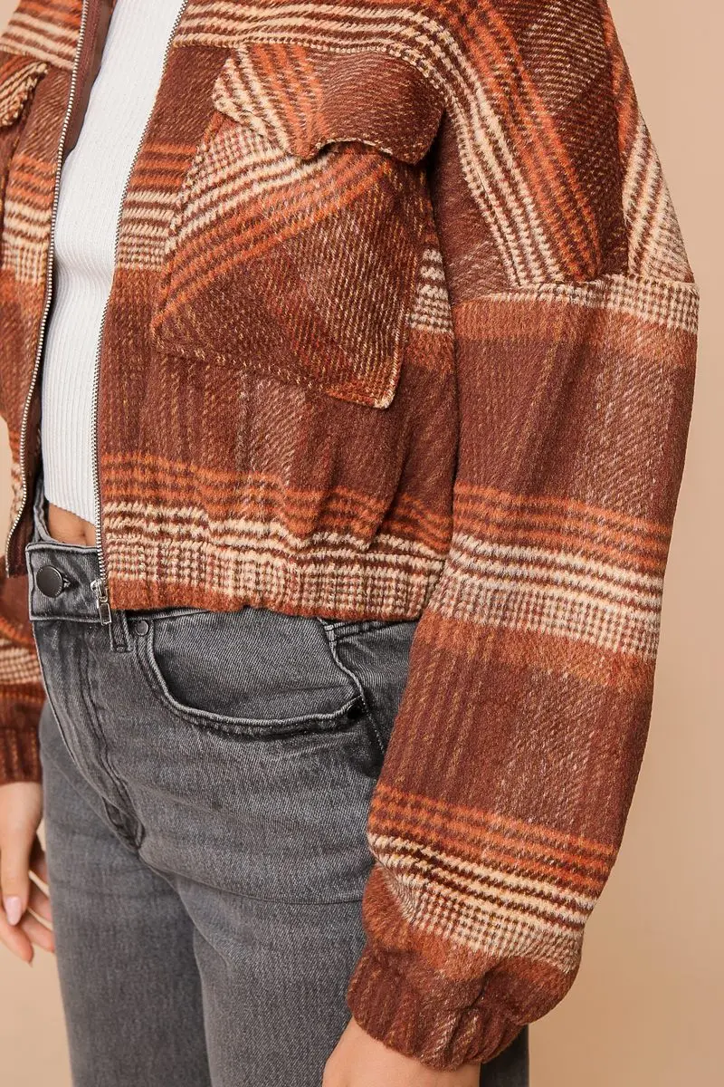 Timing Inc. Harvest Trail Jacket – Cozy Plaid Zip-Up Flannel    TIMING INC