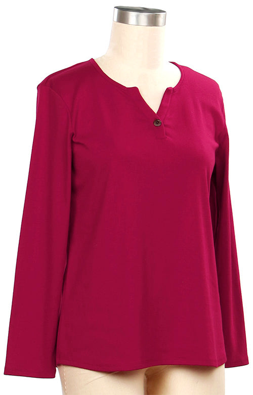 L. Hamrick Simply Sweet Henley Top – Effortless Everyday Comfort & Classic Style