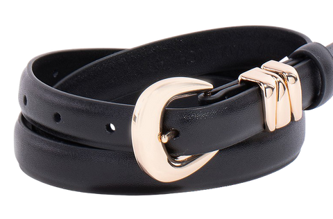 Fame Halo Curve Belt – Slim Bonded Leather Belt