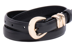 Fame Halo Curve Belt – Slim Bonded Leather Belt    FAME ACCESSORIES