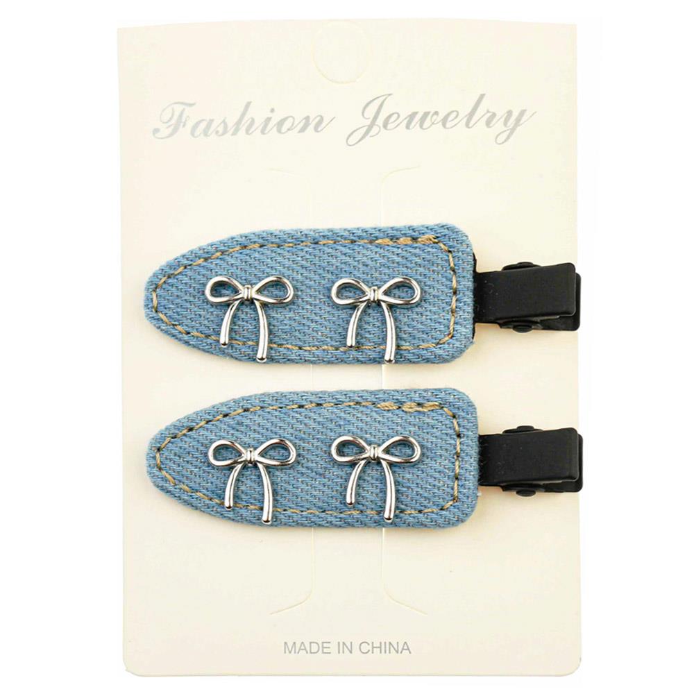 Joia Denim Darling Bow Hair Clips – Cute Denim Hair Accessories    JOIA TRADING CO.