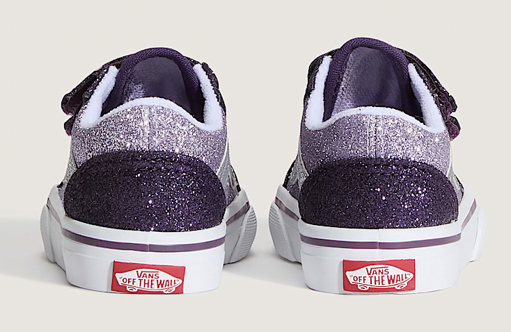 Toddler Vans Old Skool V Glitter – Classic Skate Style with a Sparkling Twist